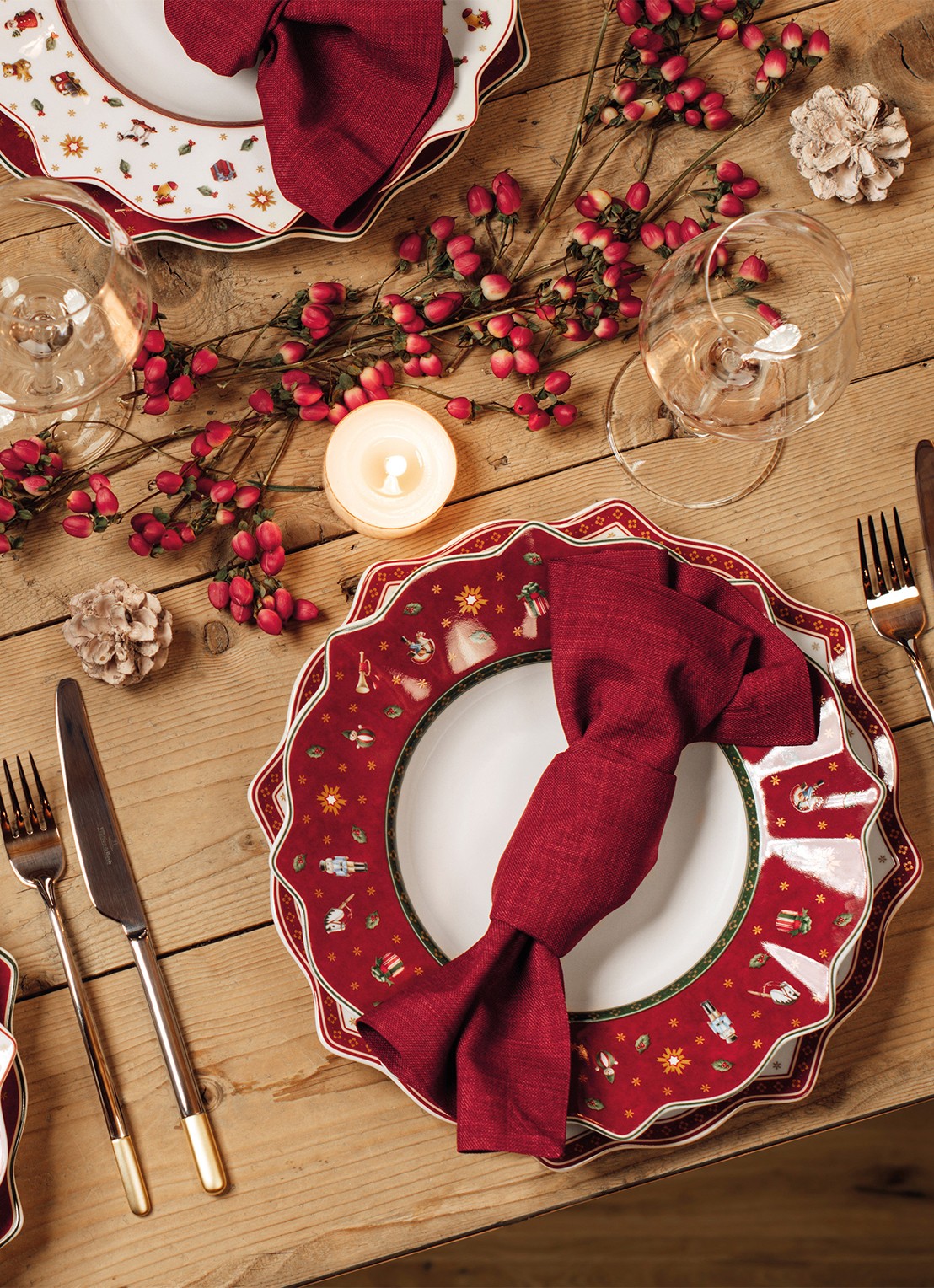 Villeroy & Boch Toy's Delight Kerst onderbord 31 cm - achterkant 7 steenrood