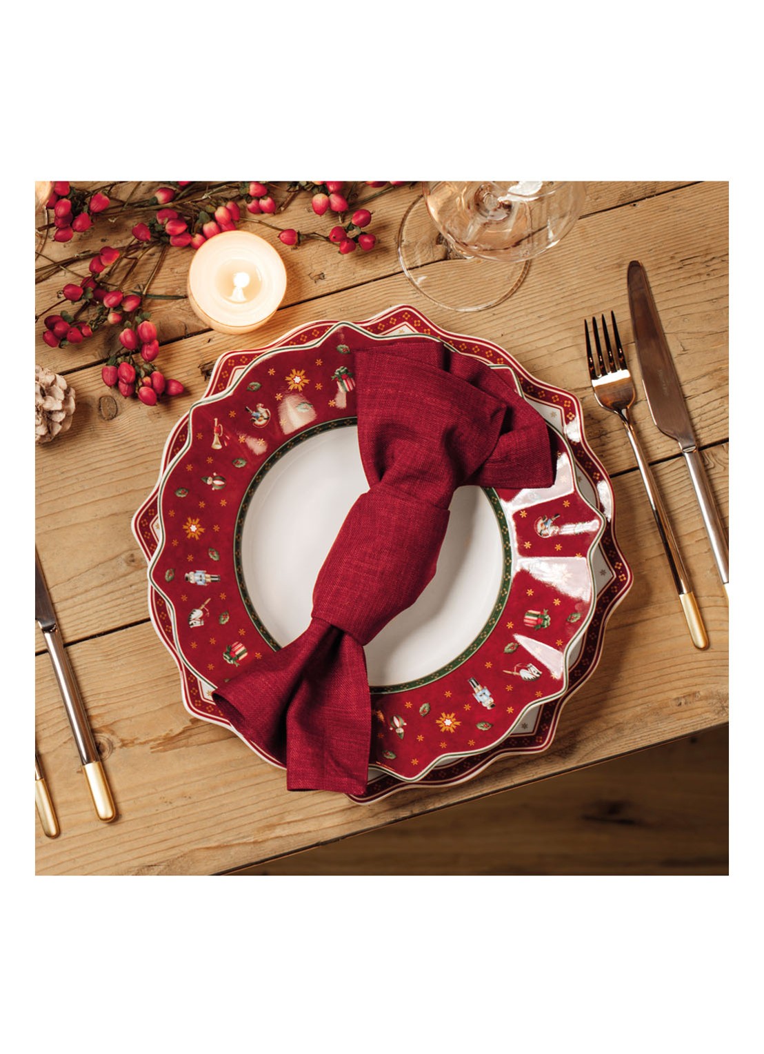 Villeroy & Boch Toy's Delight Kerst onderbord 31 cm - detail 2 steenrood