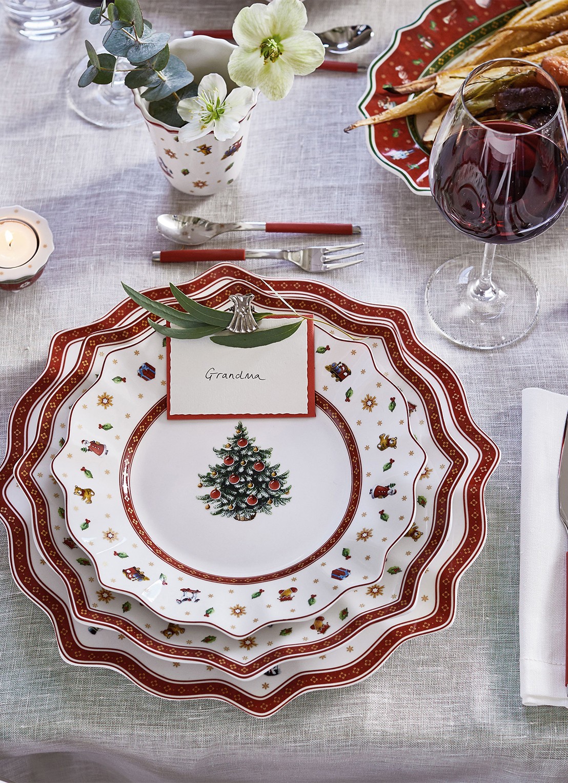 Villeroy & Boch Toy's Delight Kerst onderbord 35 cm - detail 3 steenrood