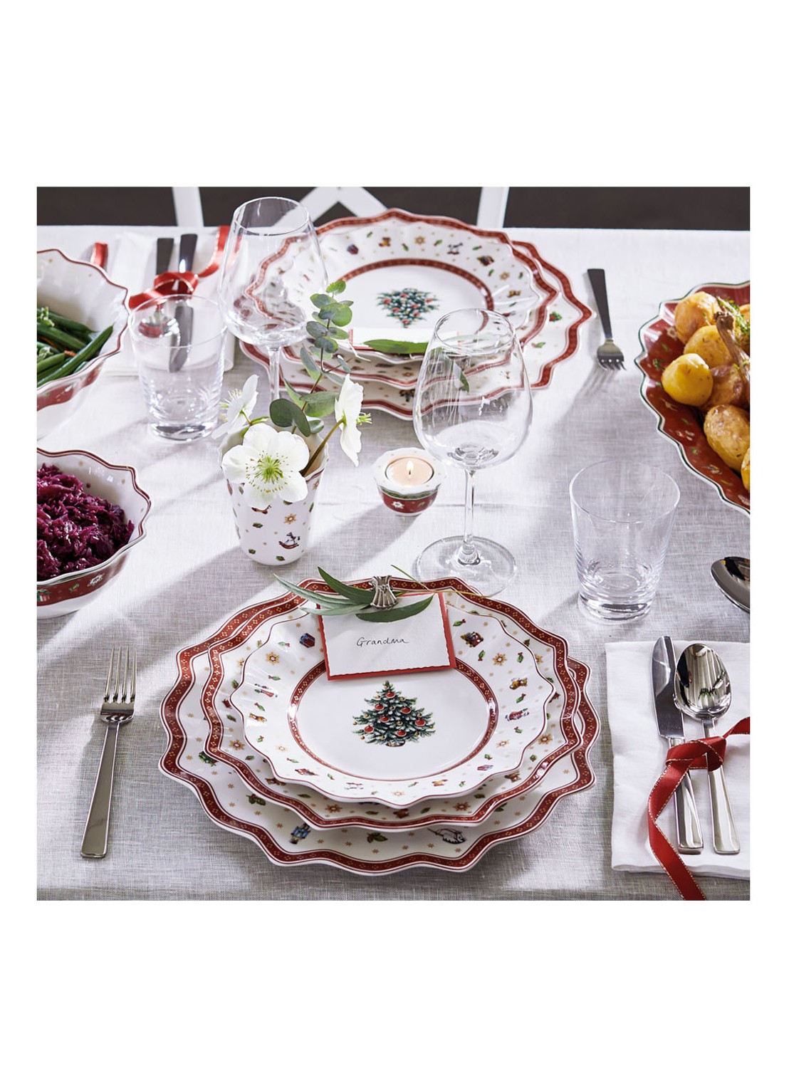 Villeroy & Boch Toy's Delight Kerst onderbord 35 cm - detail 3 steenrood