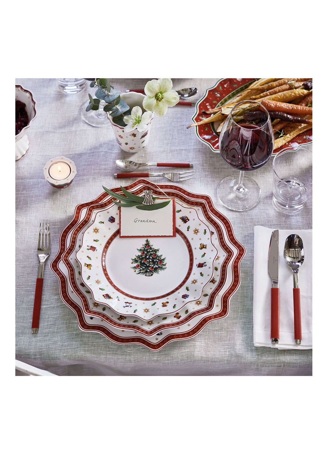 Villeroy & Boch Toy's Delight Kerst onderbord 35 cm - detail 5 steenrood