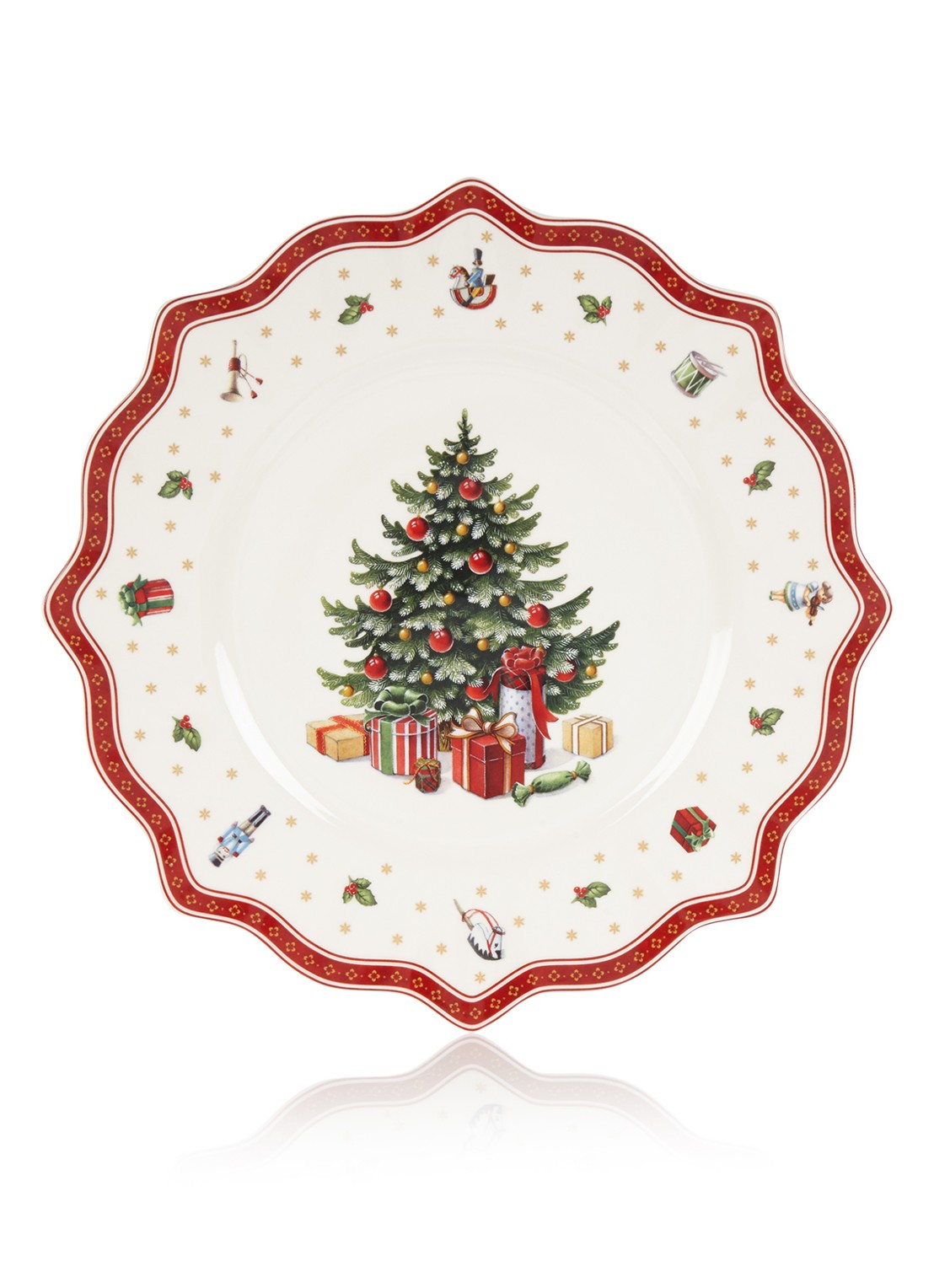 Villeroy & Boch Toy's Delight Kerst onderbord 35 cm - voorkant steenrood