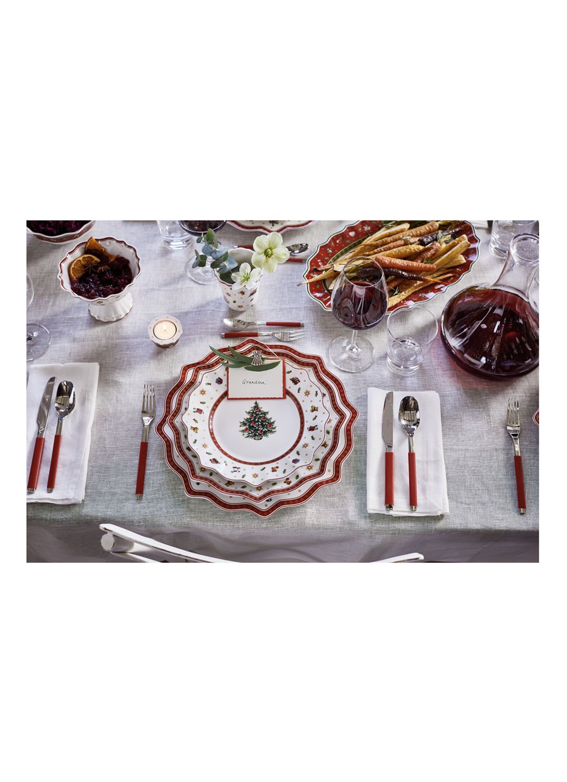 Villeroy & Boch Toy's Delight Kerst onderbord 35 cm - voorkant 2 steenrood