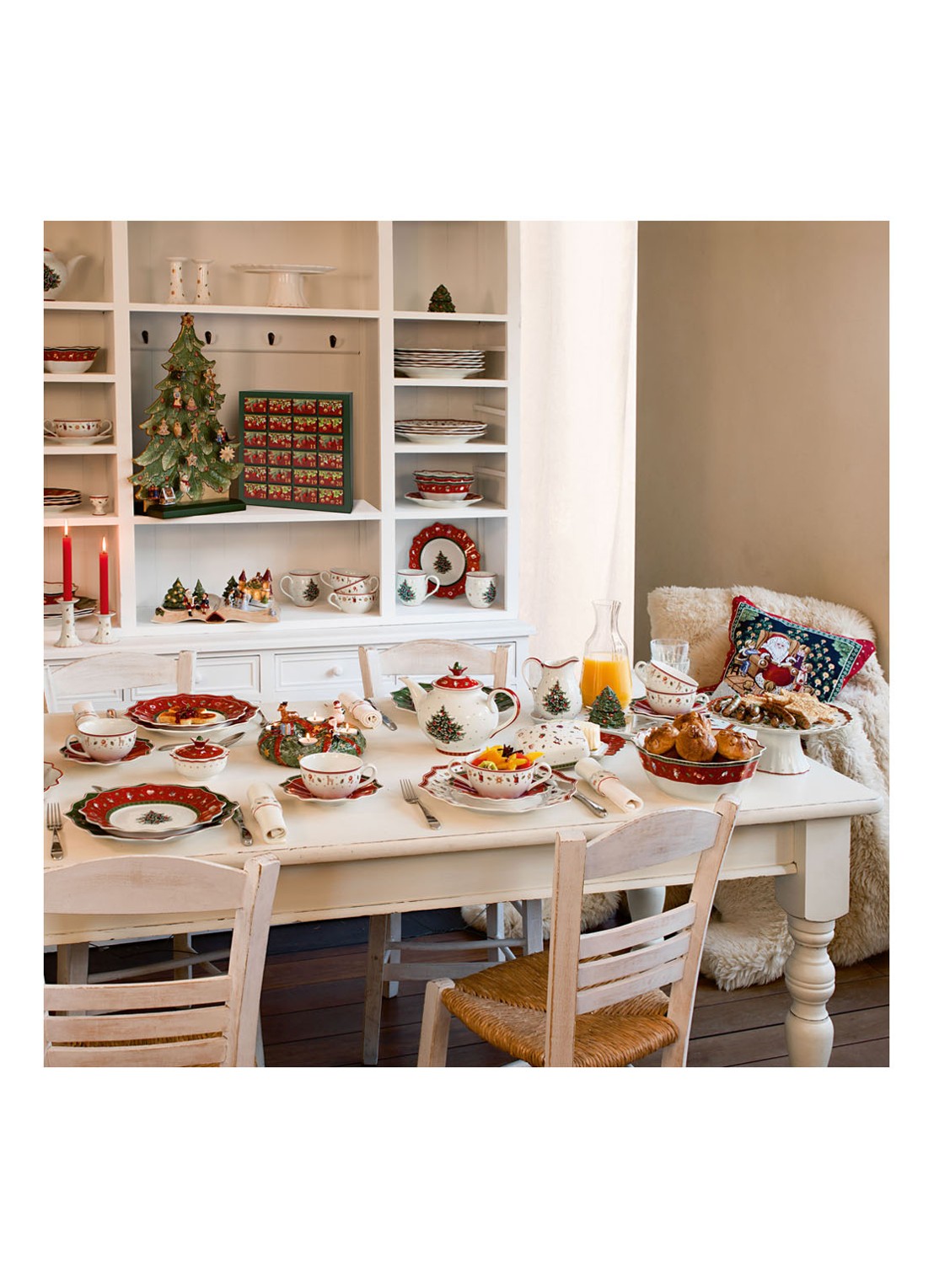 Villeroy & Boch Toy's Delight Kerst ontbijt serviesset 6-delig - detail 2 steenrood