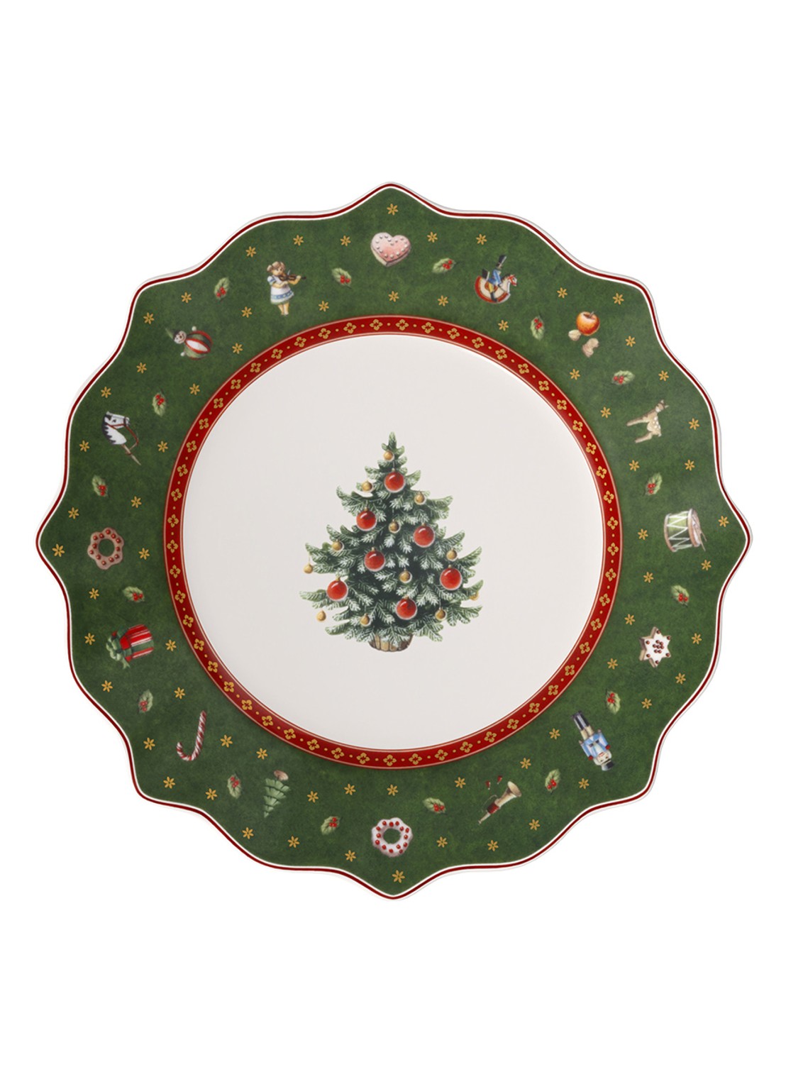 Villeroy & Boch Toy's Delight Kerst ontbijtbord 24 cm - voorkant 2 groen