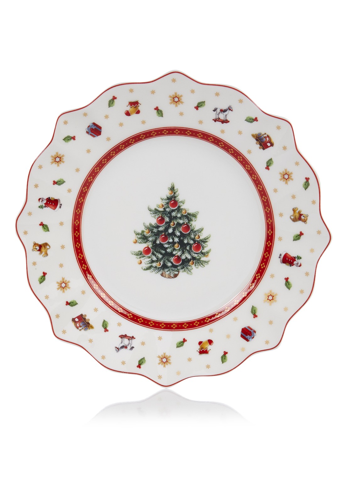 Villeroy & Boch Toy's Delight Kerst ontbijtbord 24 cm - voorkant gebroken wit