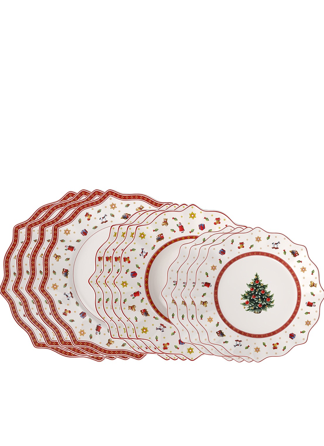 Villeroy & Boch Toy's Delight Kerst serviesset 12-delig - voorkant 5 steenrood