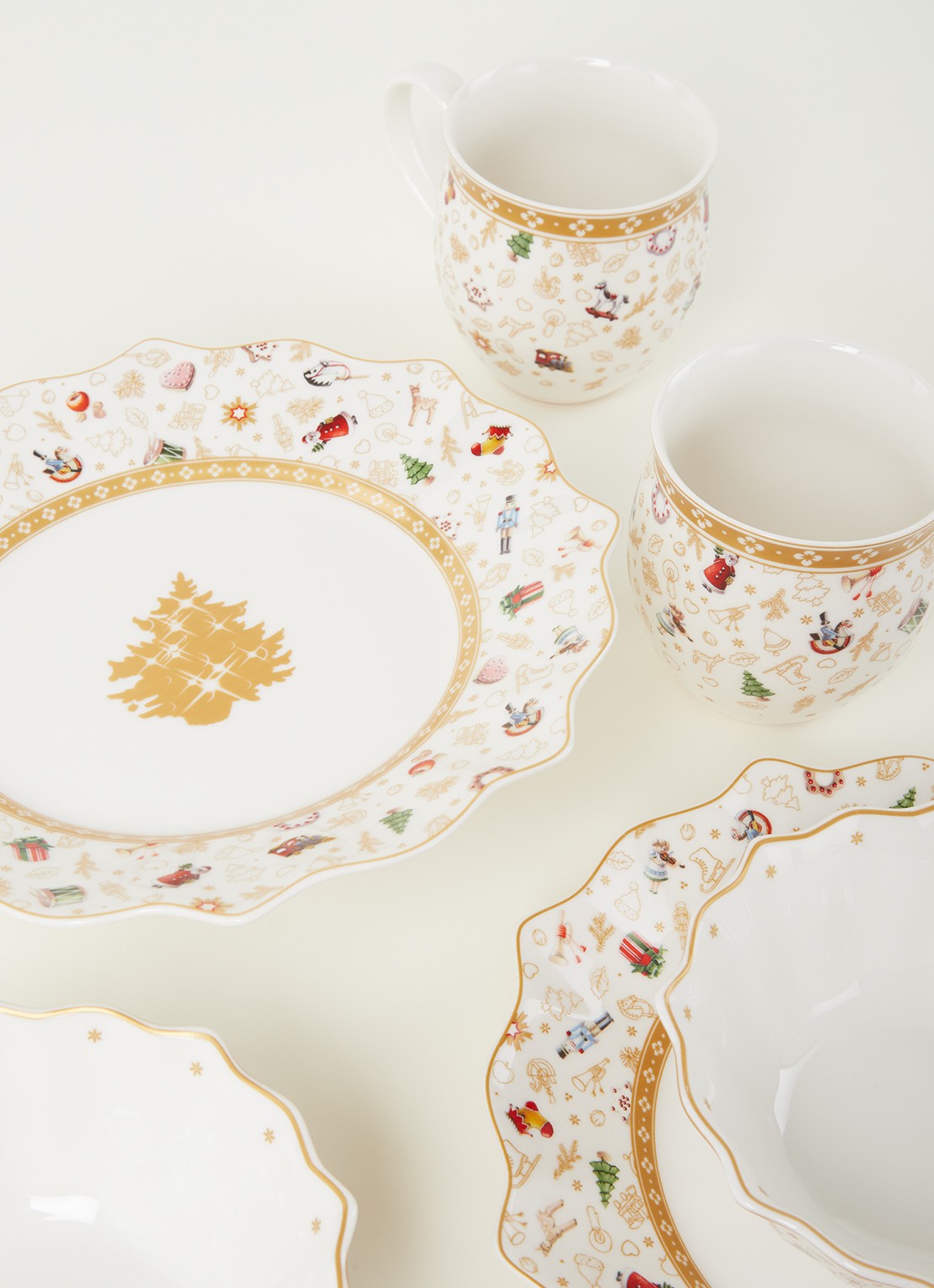 Villeroy & Boch Toy's Delight kerst serviesset 6-delig  - detail gebroken wit