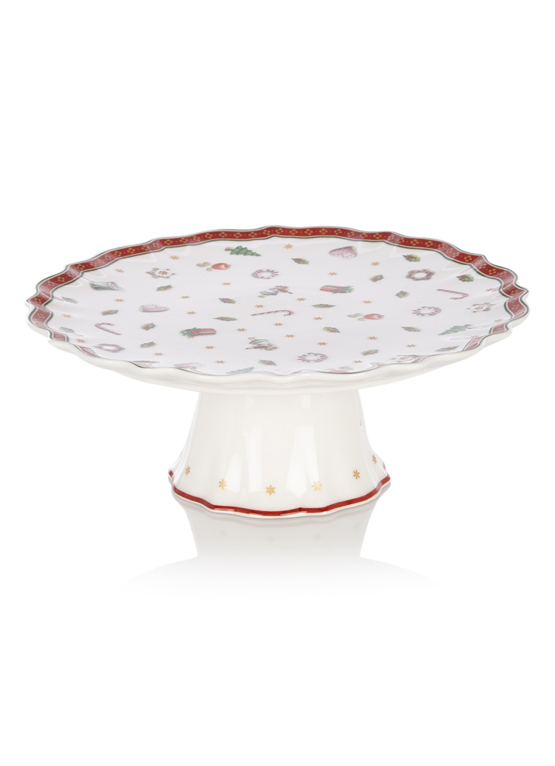 Villeroy & Boch Toy's Delight Kerst taartplateau 21 cm - voorkant 3 steenrood