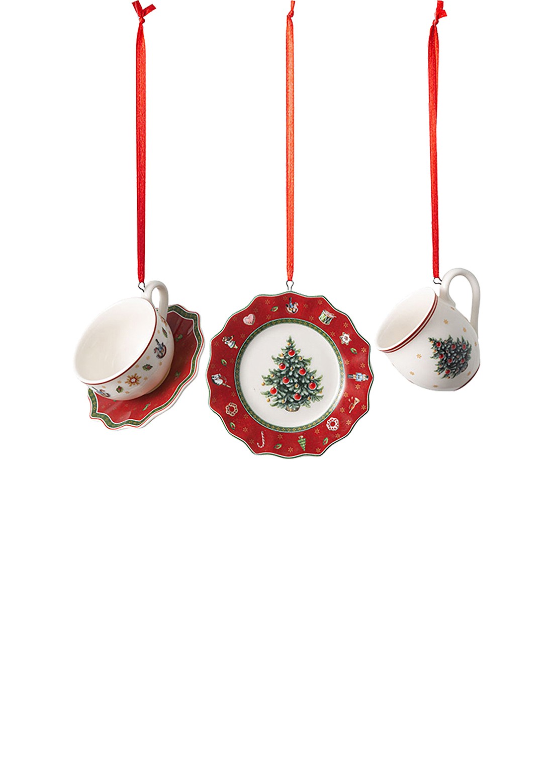 Villeroy & Boch Toy's Delight kersthangerset 3-delig - voorkant gebroken wit