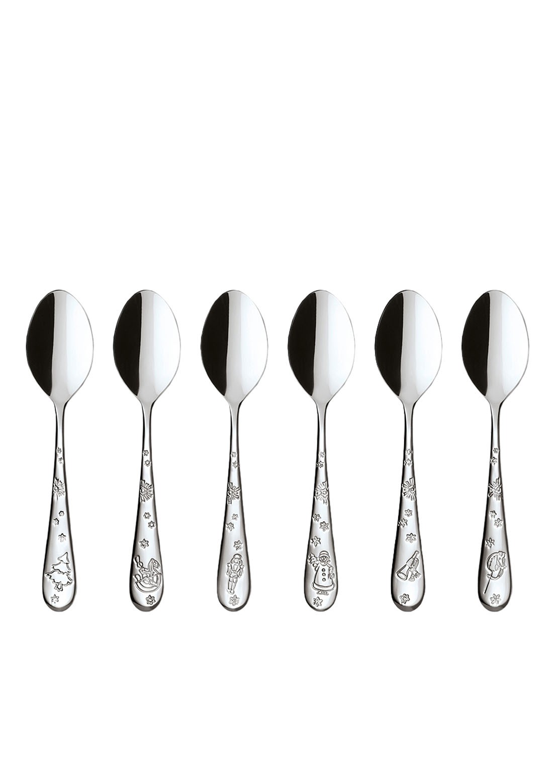 Villeroy & Boch Toy's Delight koffielepels 6-delig - voorkant zilver