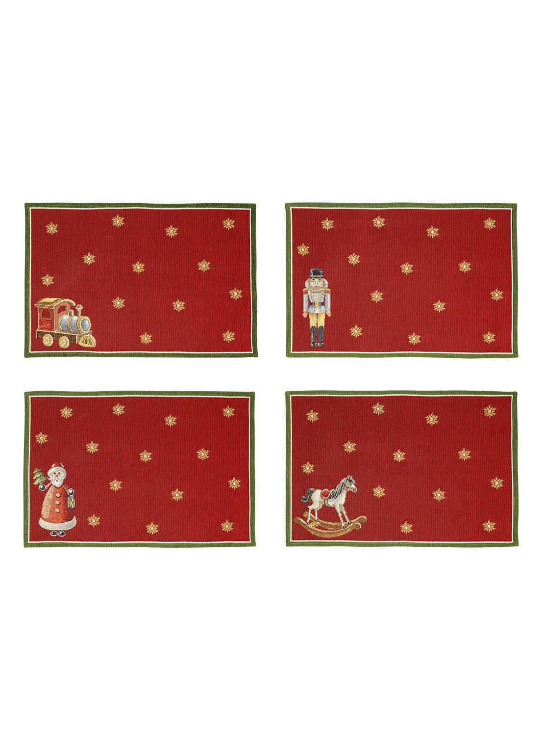 Villeroy & Boch Toy's Delight placemat 32 x 48 cm set van 4 - voorkant kersenrood