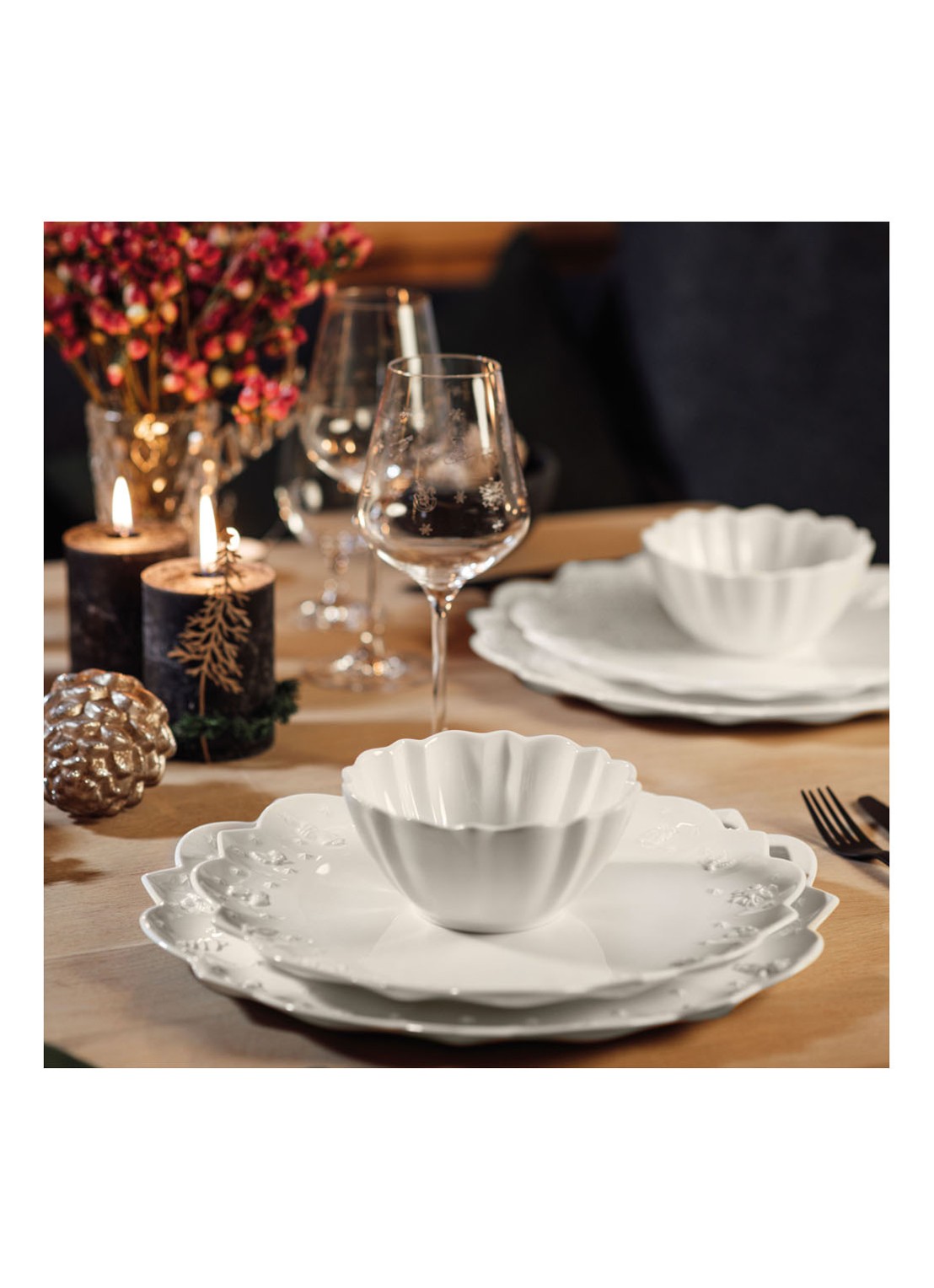 Villeroy & Boch Toy's Delight Royal Classic Kerst ontbijtbord 24 cm - detail gebroken wit