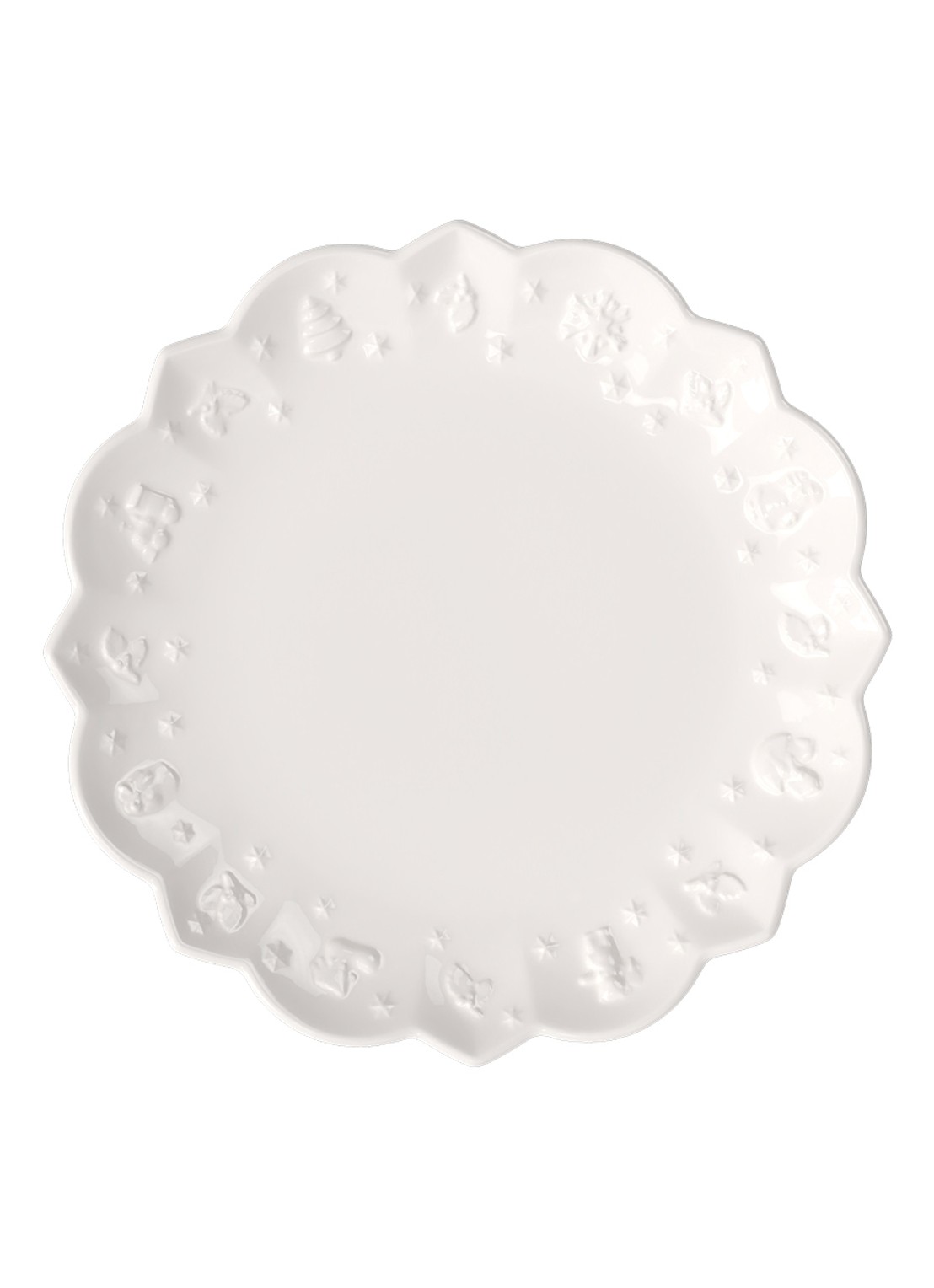 Villeroy & Boch Toy's Delight Royal Classic Kerst ontbijtbord 24 cm - voorkant 7 gebroken wit