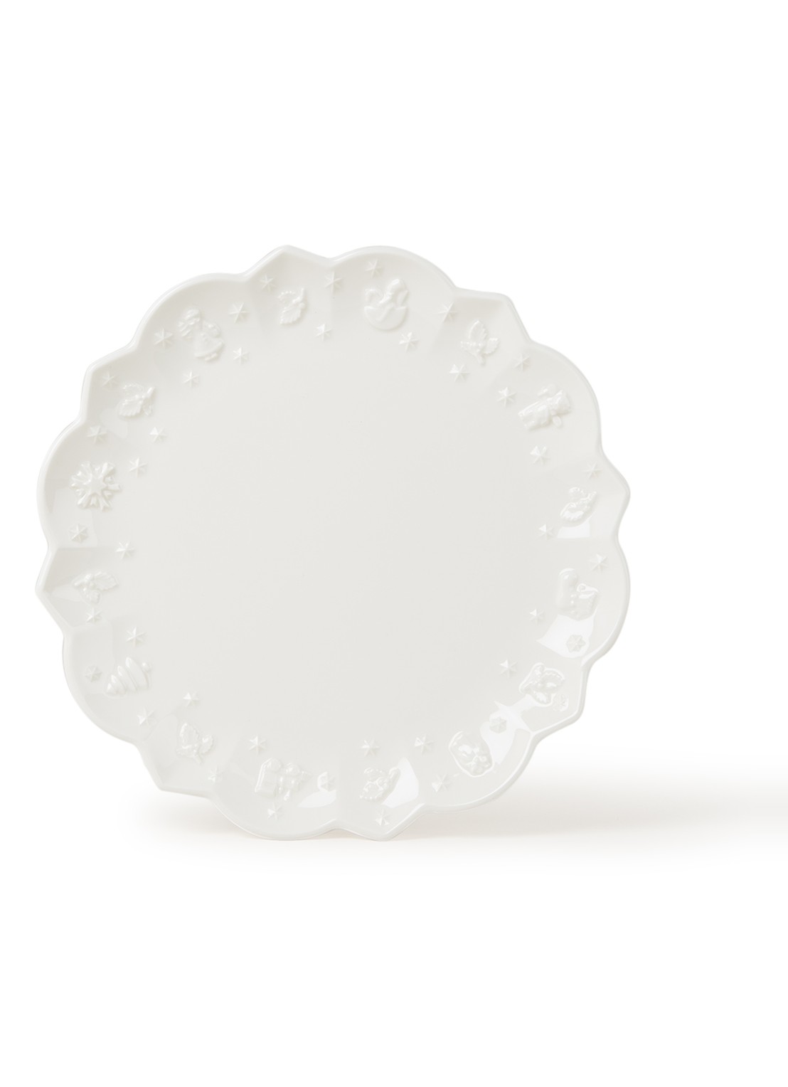 Villeroy & Boch Toy's Delight Royal Classic Kerst ontbijtbord 24 cm - voorkant 5 gebroken wit