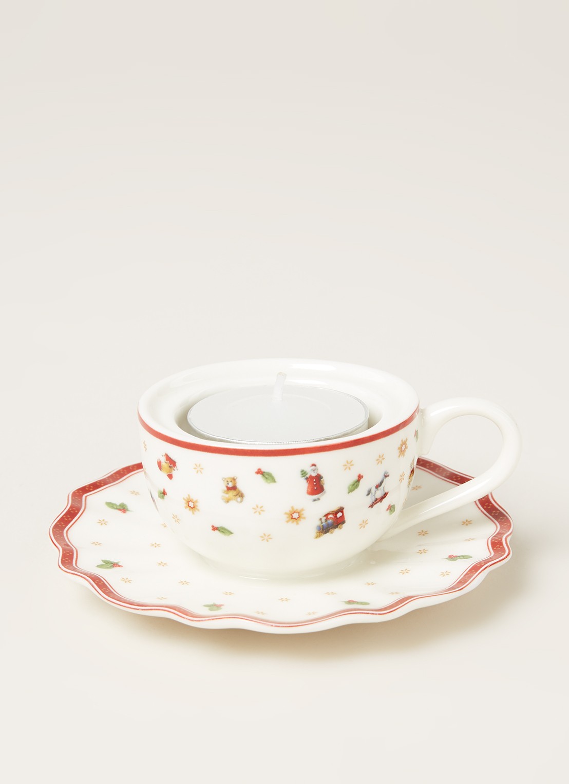 Villeroy & Boch Toy's Delight waxinelichthouder 4 cm - voorkant 2 gebroken wit
