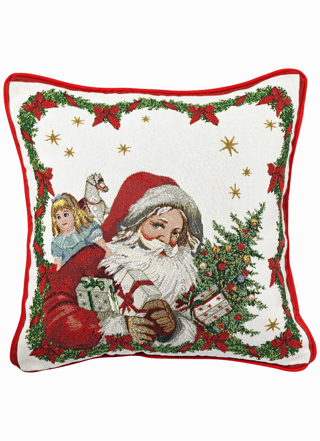 Villeroy & Boch Toy's Fantasy Santa sierkussen 45 x 45 cm - voorkant rood