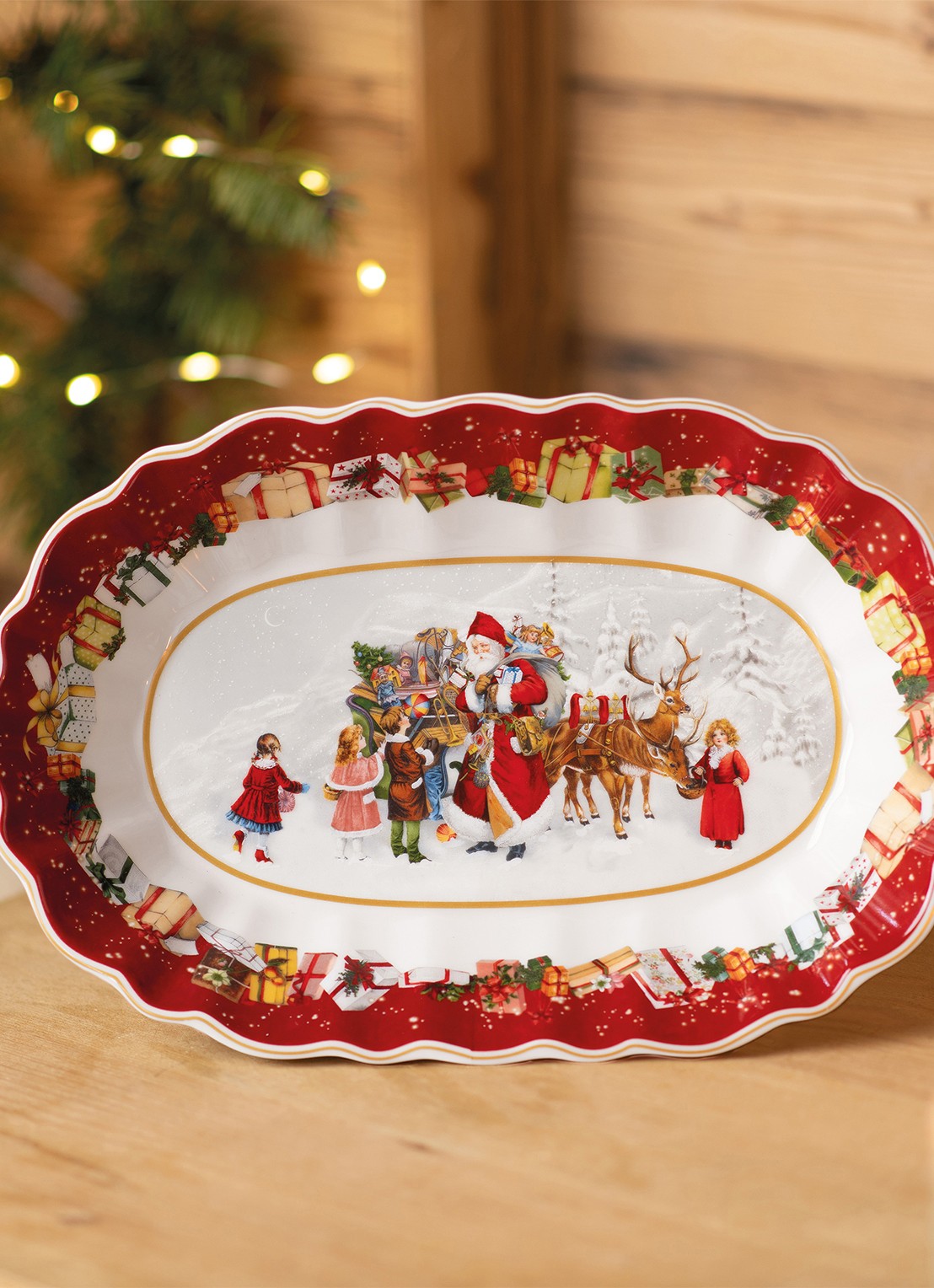 Villeroy & Boch Toy's Fantasy serveerschaal 30,5 x 20 cm - achterkant steenrood