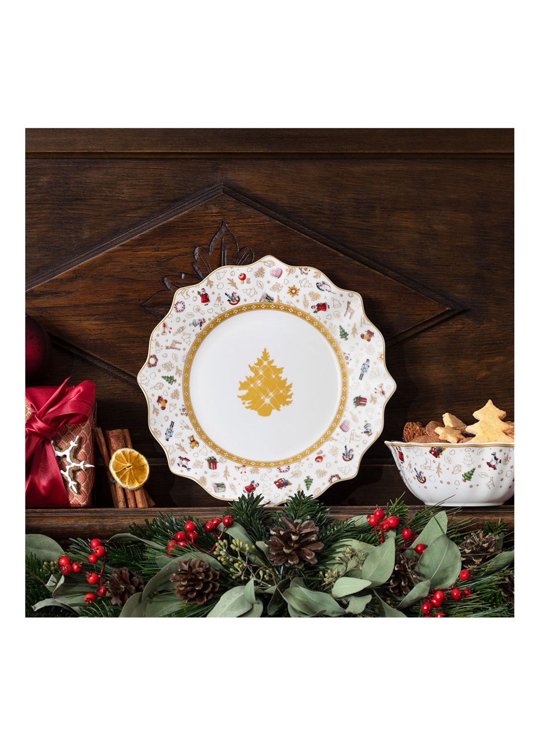 Villeroy & Boch Toys Delight kerst bord 24 cm - detail 4 gebroken wit