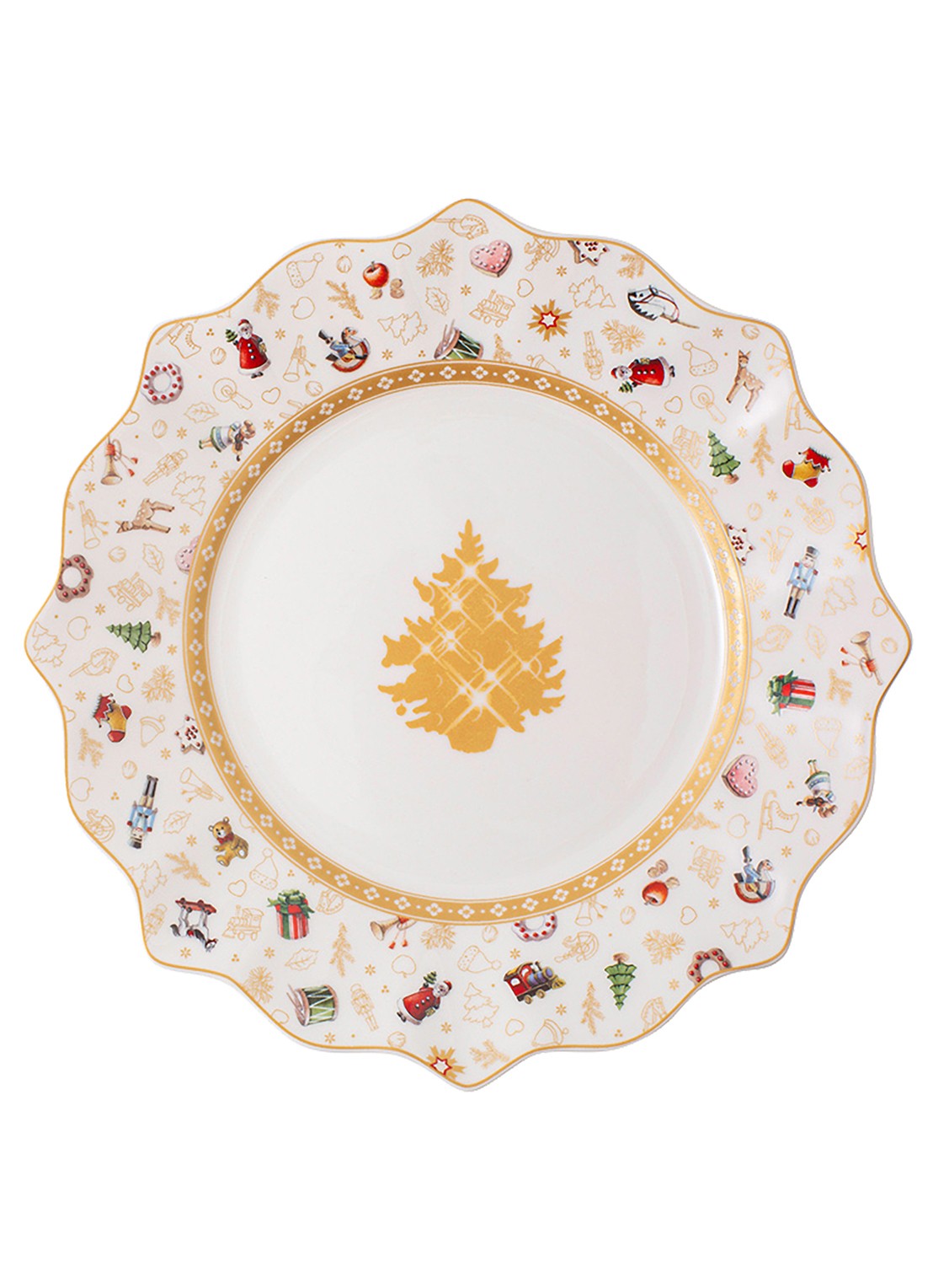 Villeroy & Boch Toys Delight kerst bord 24 cm - voorkant gebroken wit