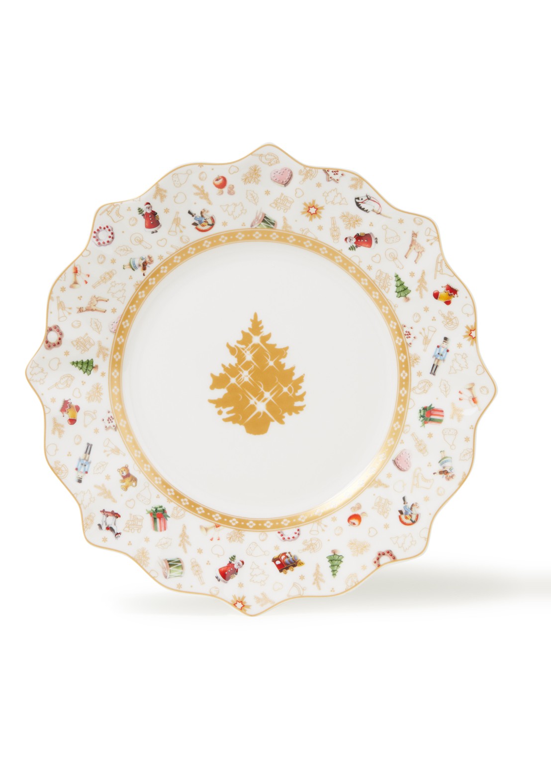Villeroy & Boch Toys Delight kerst bord 24 cm - voorkant gebroken wit
