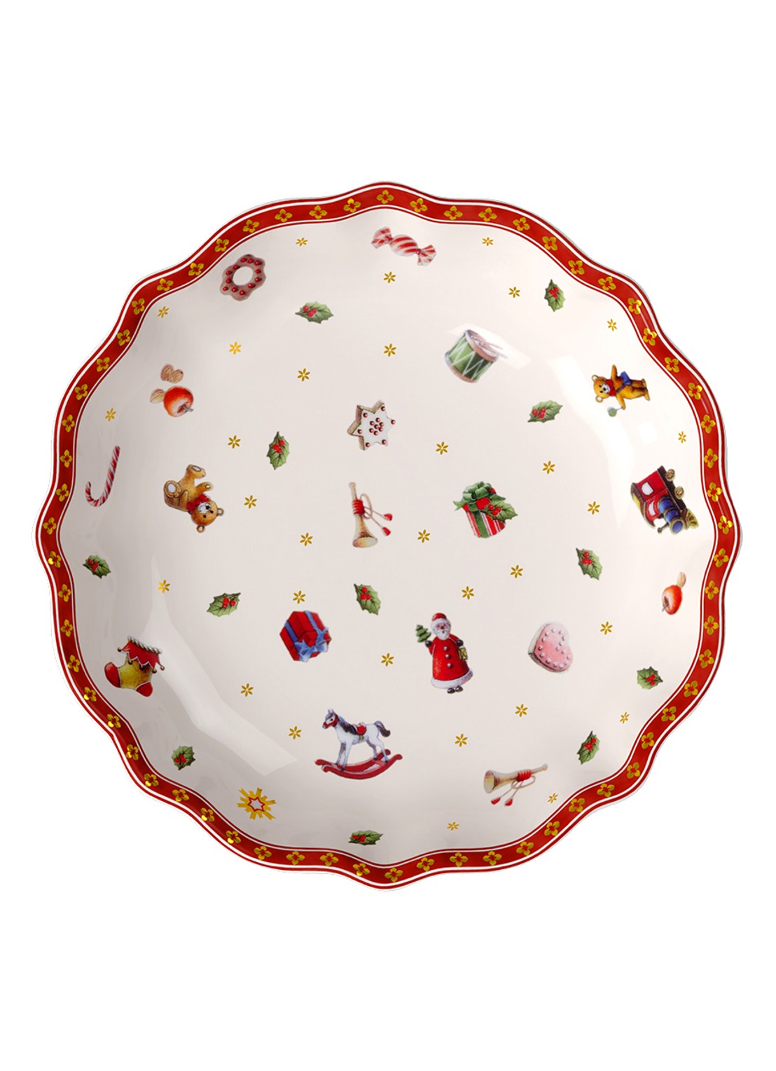 Villeroy & Boch Toys Delight kerst serveerschaal 16 cm - voorkant 7 steenrood