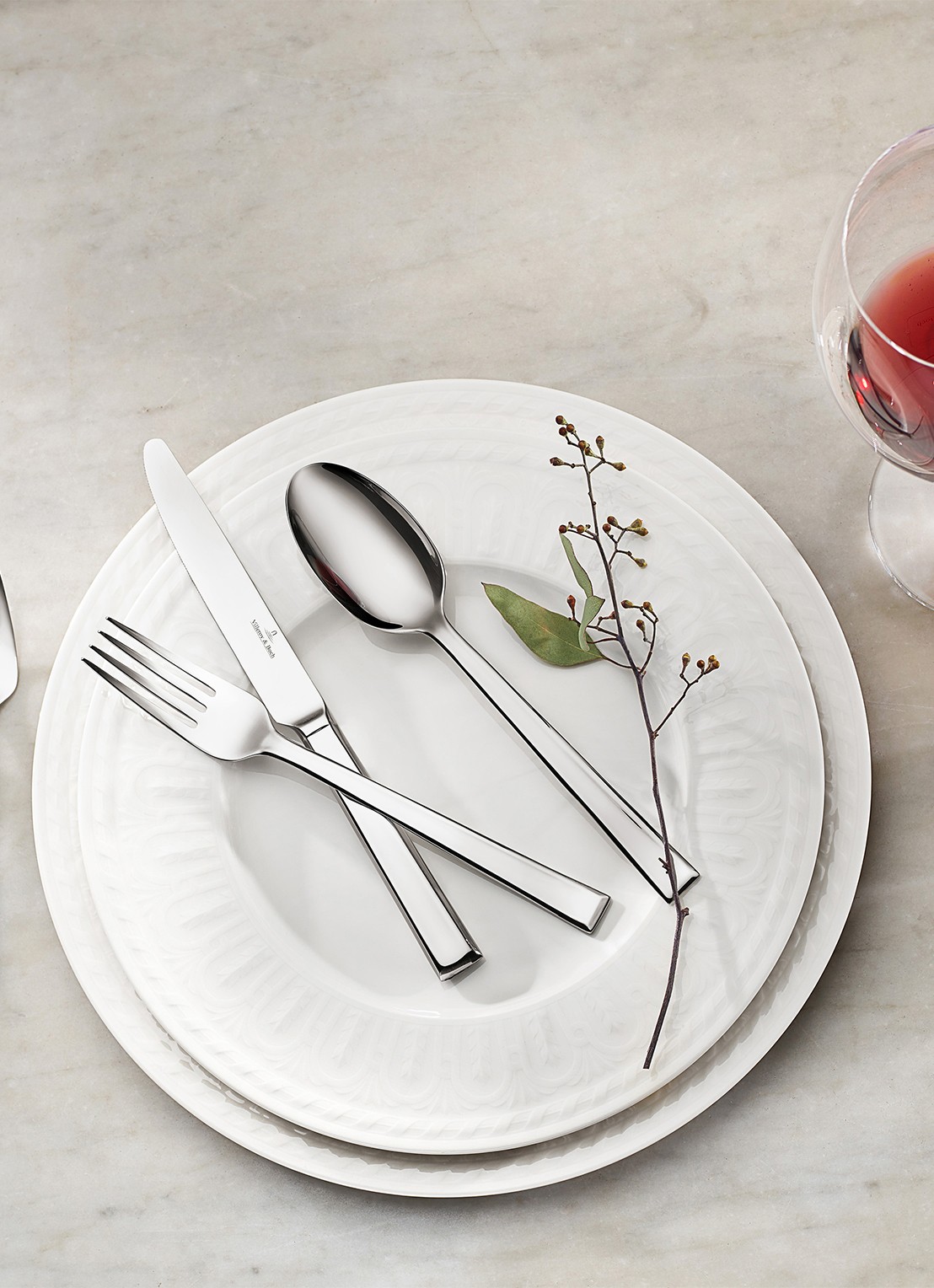 Villeroy & Boch Victor bestekset 30-delig - voorkant 2 zilver