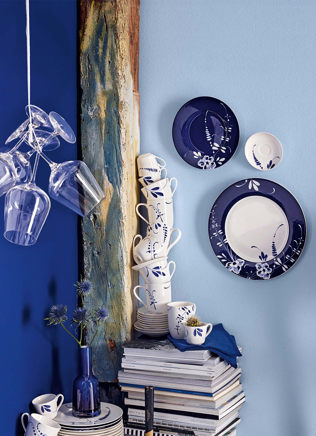 Villeroy & Boch Vieux Luxembourg Brindille ontbijtbord 22 cm - voorkant 5 donkerblauw