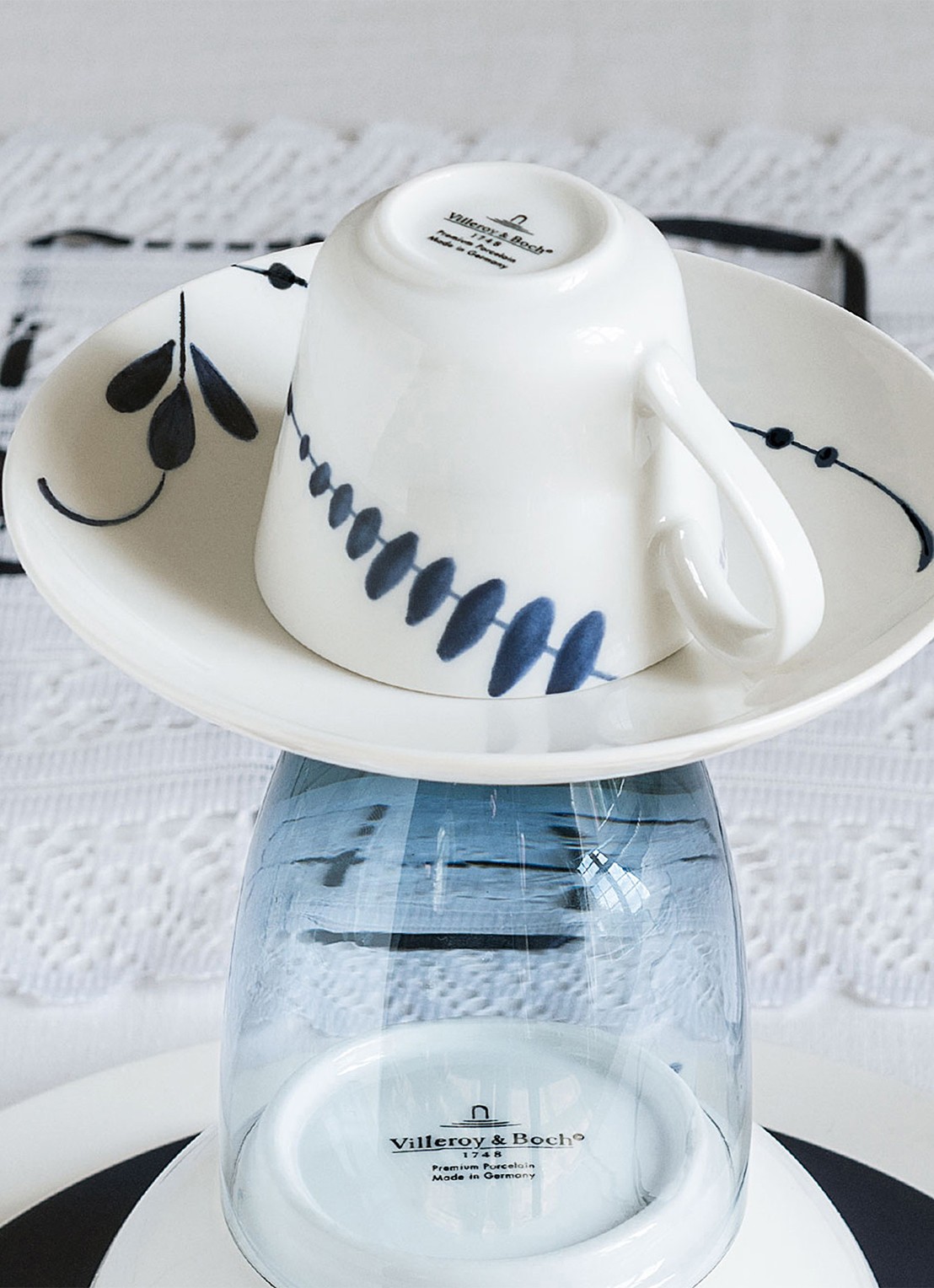 Villeroy & Boch Vieux Luxembourg Brindille schotel 14 cm - voorkant 3 gebroken wit