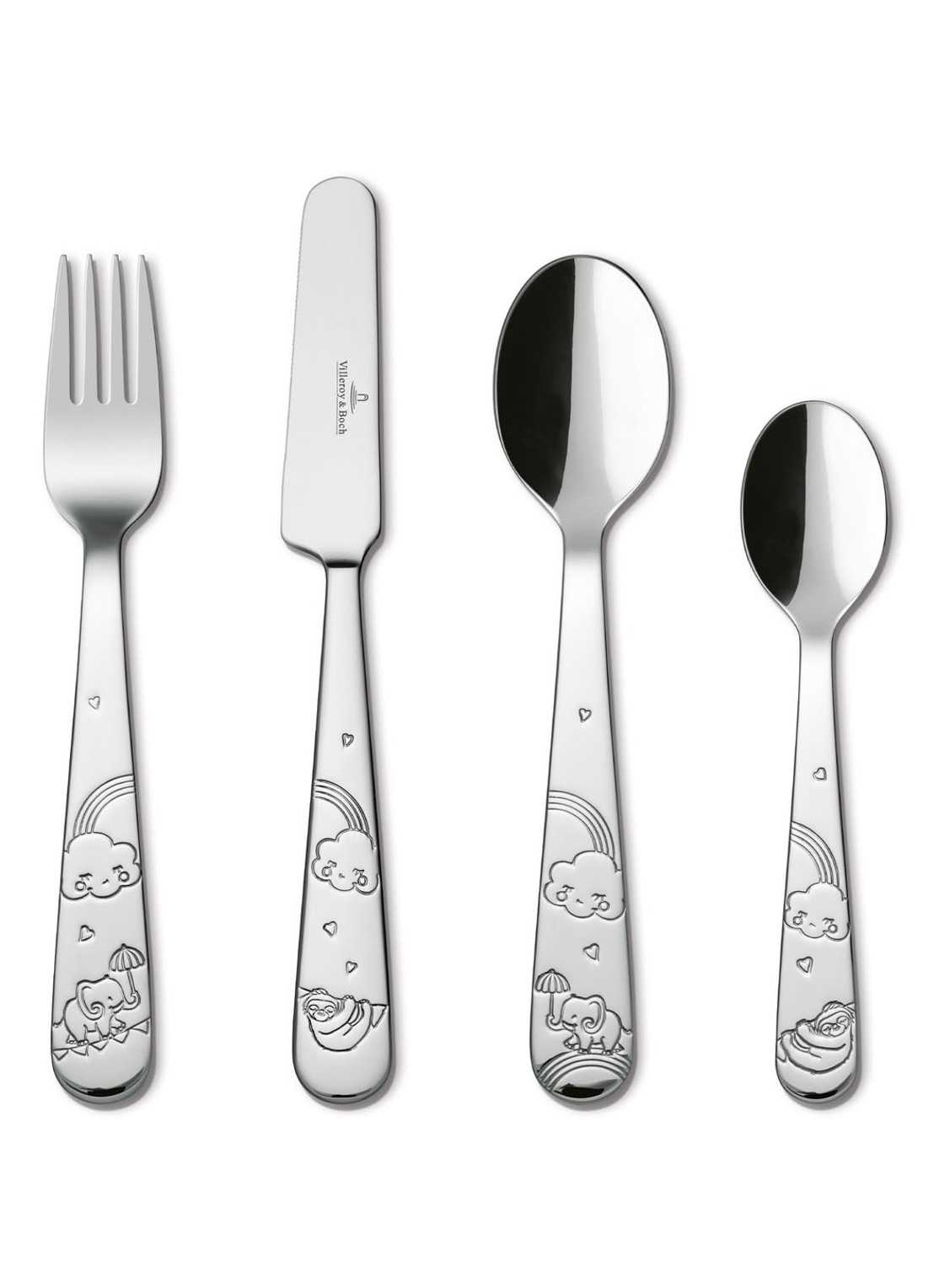 Villeroy & Boch Walk like an Elephant kinderbestek 4-delig - voorkant zilver
