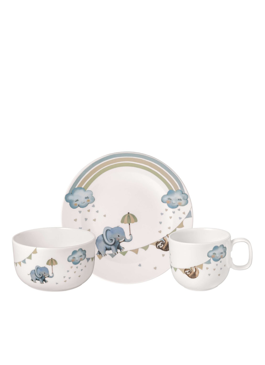 Villeroy & Boch Walk Like an Elephant Kinderserviesset 3-delig - voorkant gebroken wit