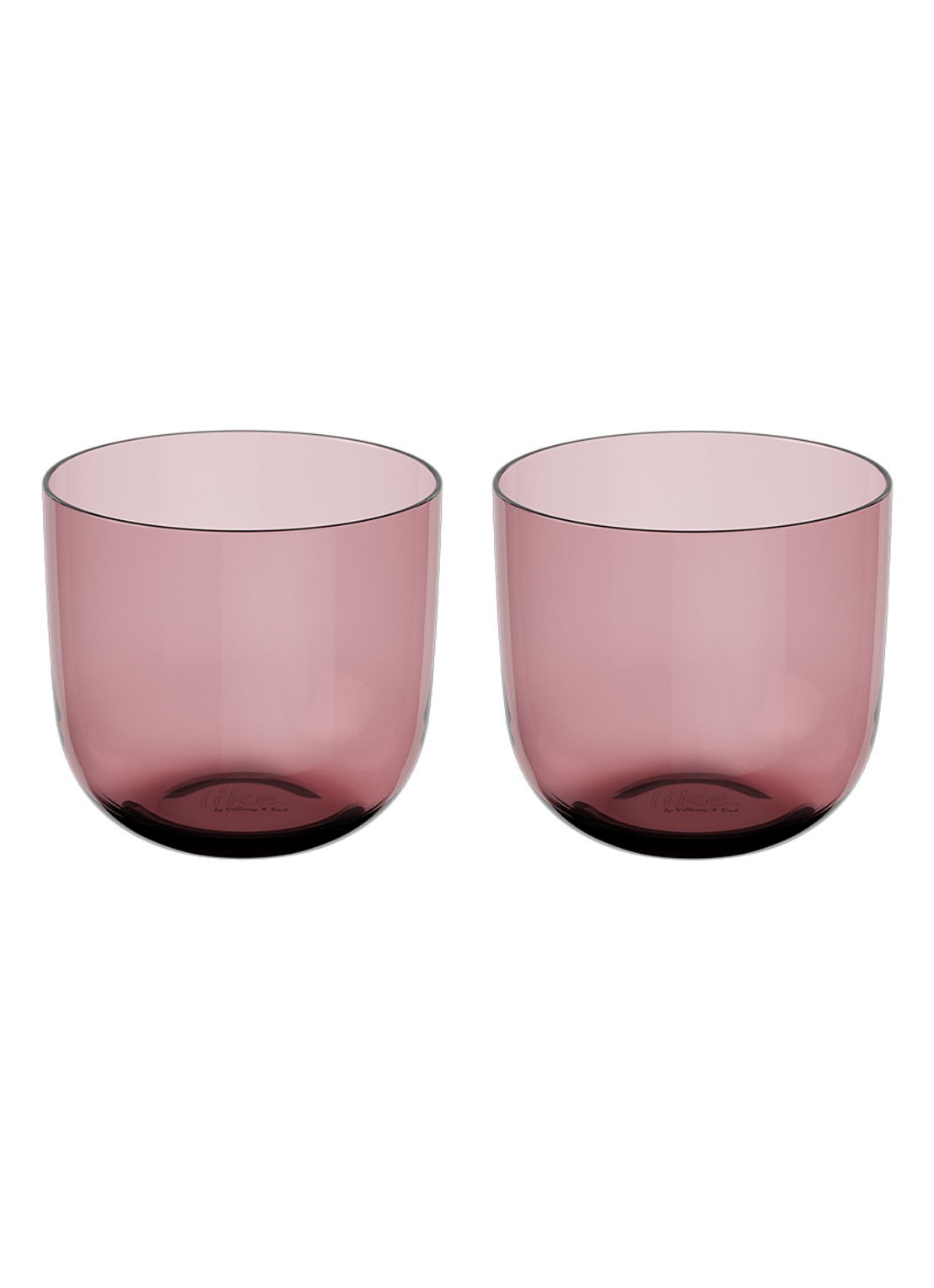 Villeroy & Boch Wasserglas, Set 2tlg 9x8cm - voorkant 3 aubergine