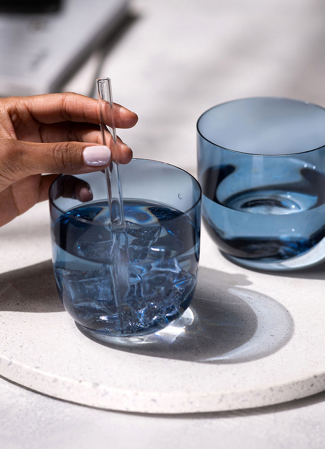Villeroy & Boch Wasserglas, Set 2tlg 9x8cm - voorkant 2 blauw