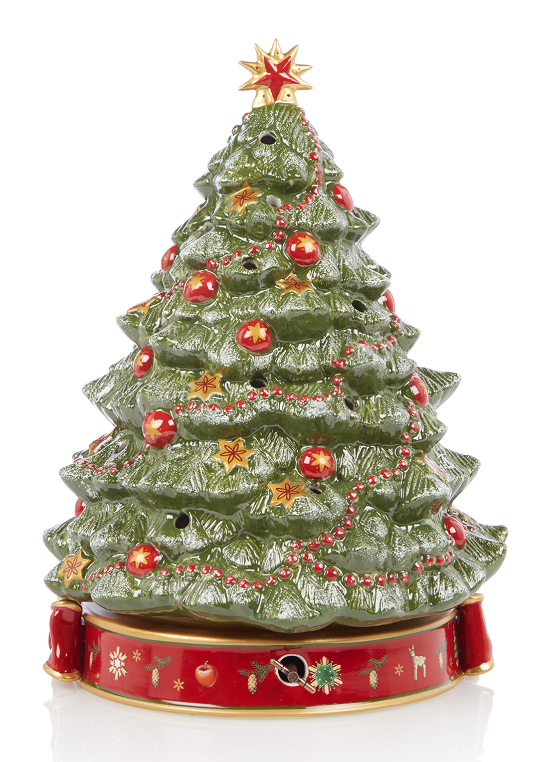 Villeroy & Boch Waxinelichthouder met muziek 33 cm - voorkant 3 groen