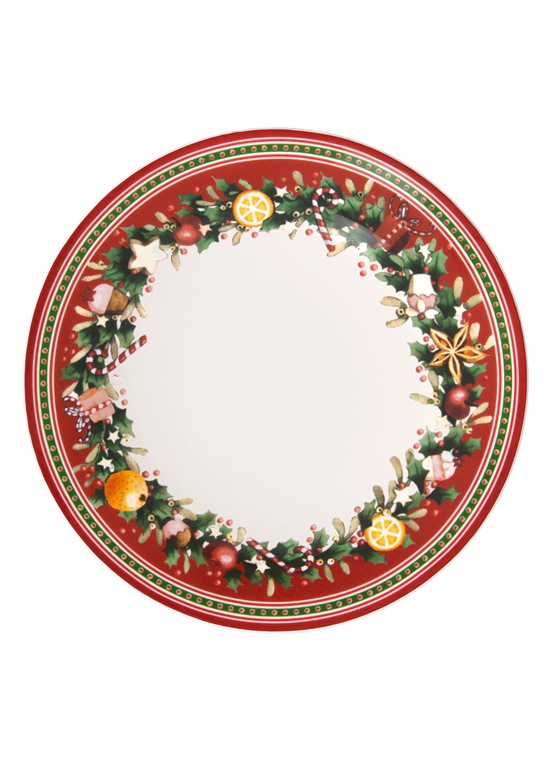 Villeroy & Boch Winter Bakery Delight Kerst dinerbord 27 cm - voorkant steenrood
