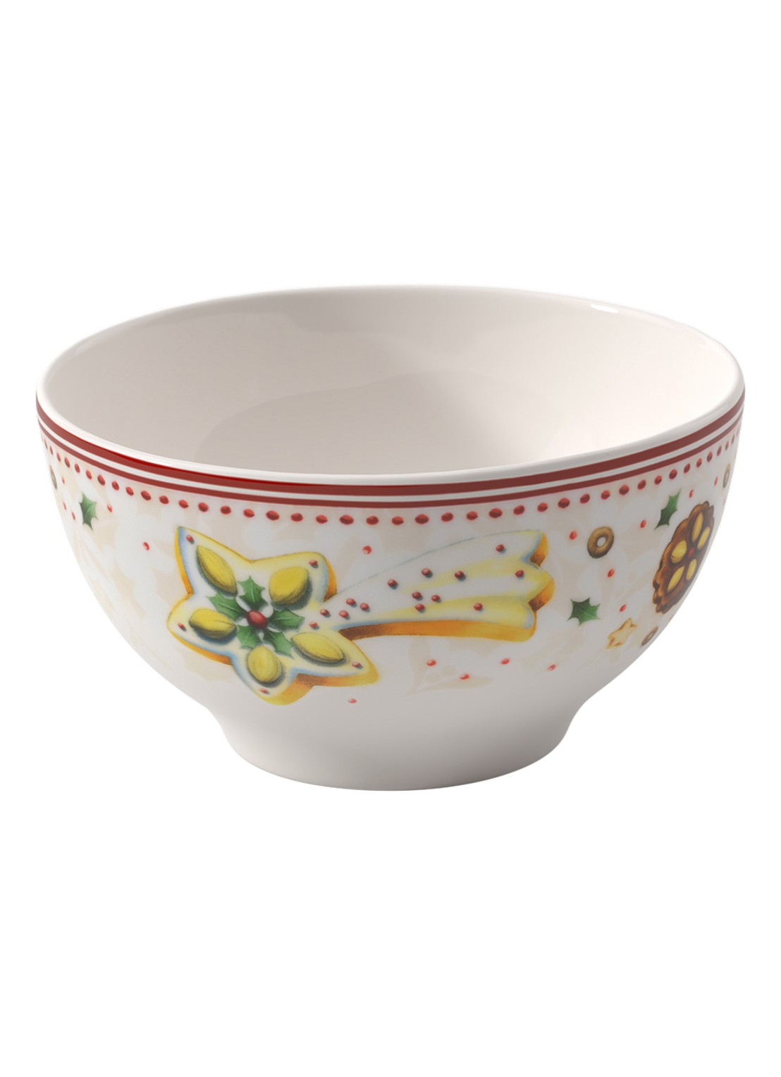 Villeroy & Boch Winter Bakery Delight Kerst kom 14 cm - voorkant gebroken wit