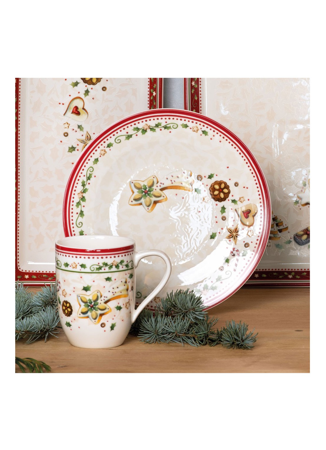 Villeroy & Boch Winter Bakery Delight kerst mok - detail gebroken wit