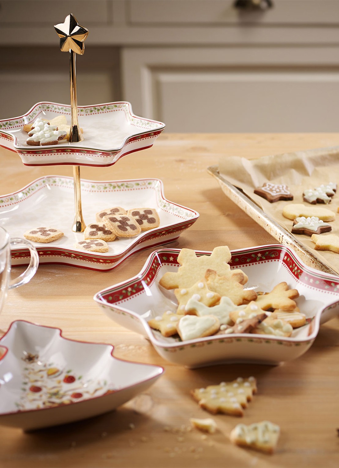 Villeroy & Boch Winter Bakery Delight Kerst partyschaal 17 cm - detail 3 gebroken wit