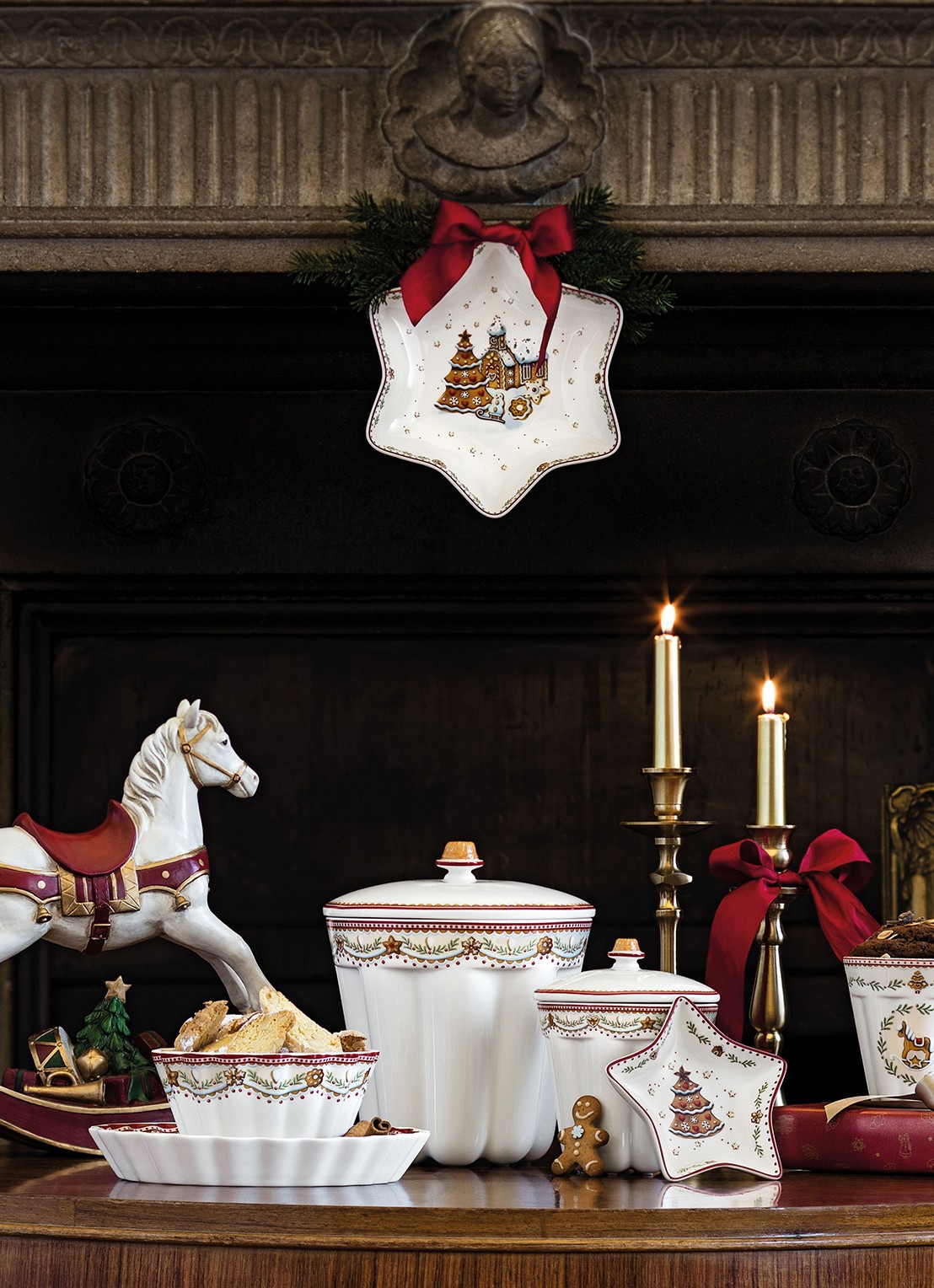 Villeroy & Boch Winter Bakery Delight Kerst partyschaal 24 cm - achterkant gebroken wit