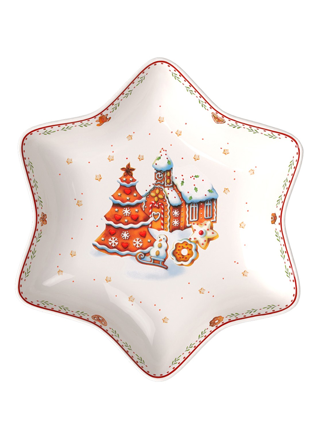 Villeroy & Boch Winter Bakery Delight Kerst partyschaal 24 cm - voorkant 8 gebroken wit