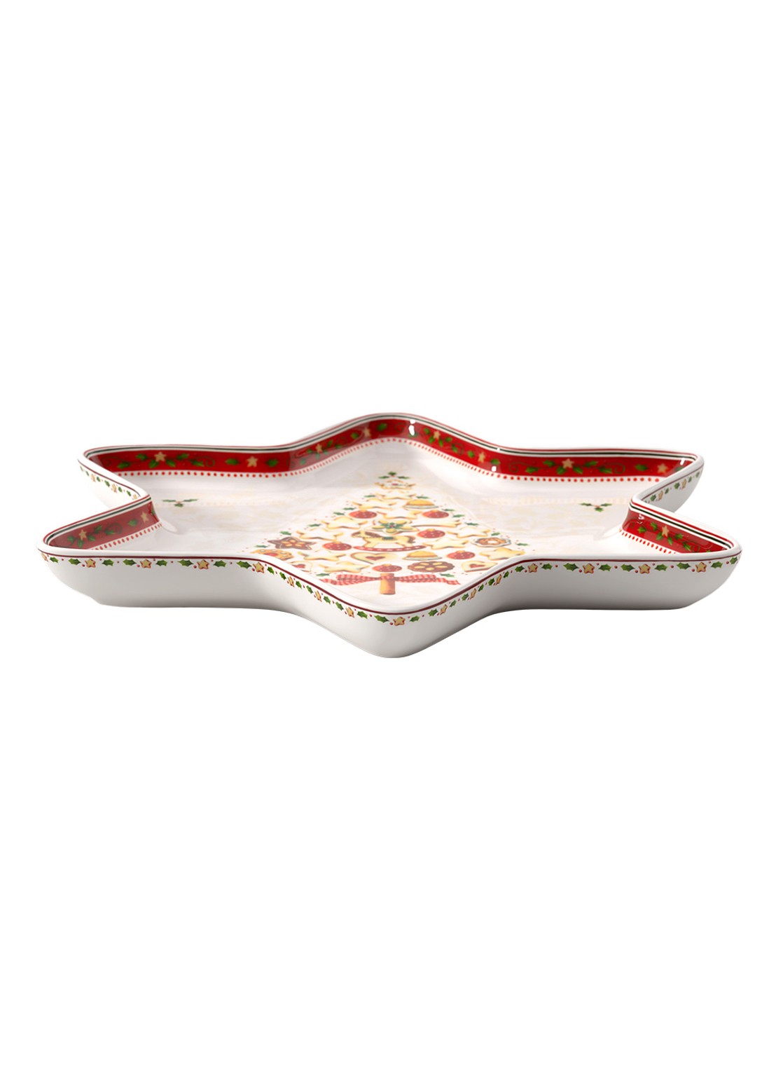 Villeroy & Boch Winter Bakery Delight Kerst partyschaal 37 cm - voorkant 2 gebroken wit
