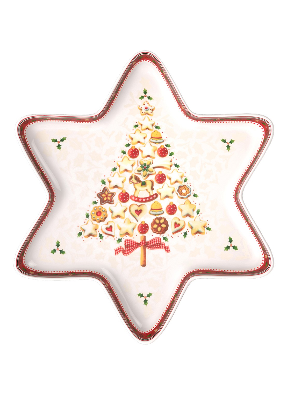 Villeroy & Boch Winter Bakery Delight Kerst partyschaal 37 cm - voorkant 3 gebroken wit