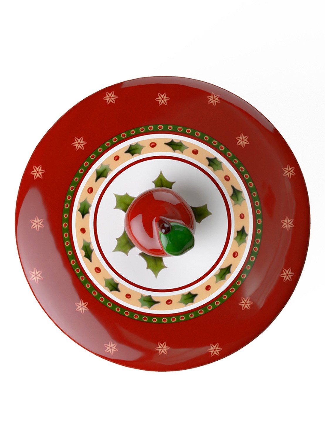 Villeroy & Boch Winter Bakery Delight Kerst snoeppot 11 cm - voorkant 7 steenrood