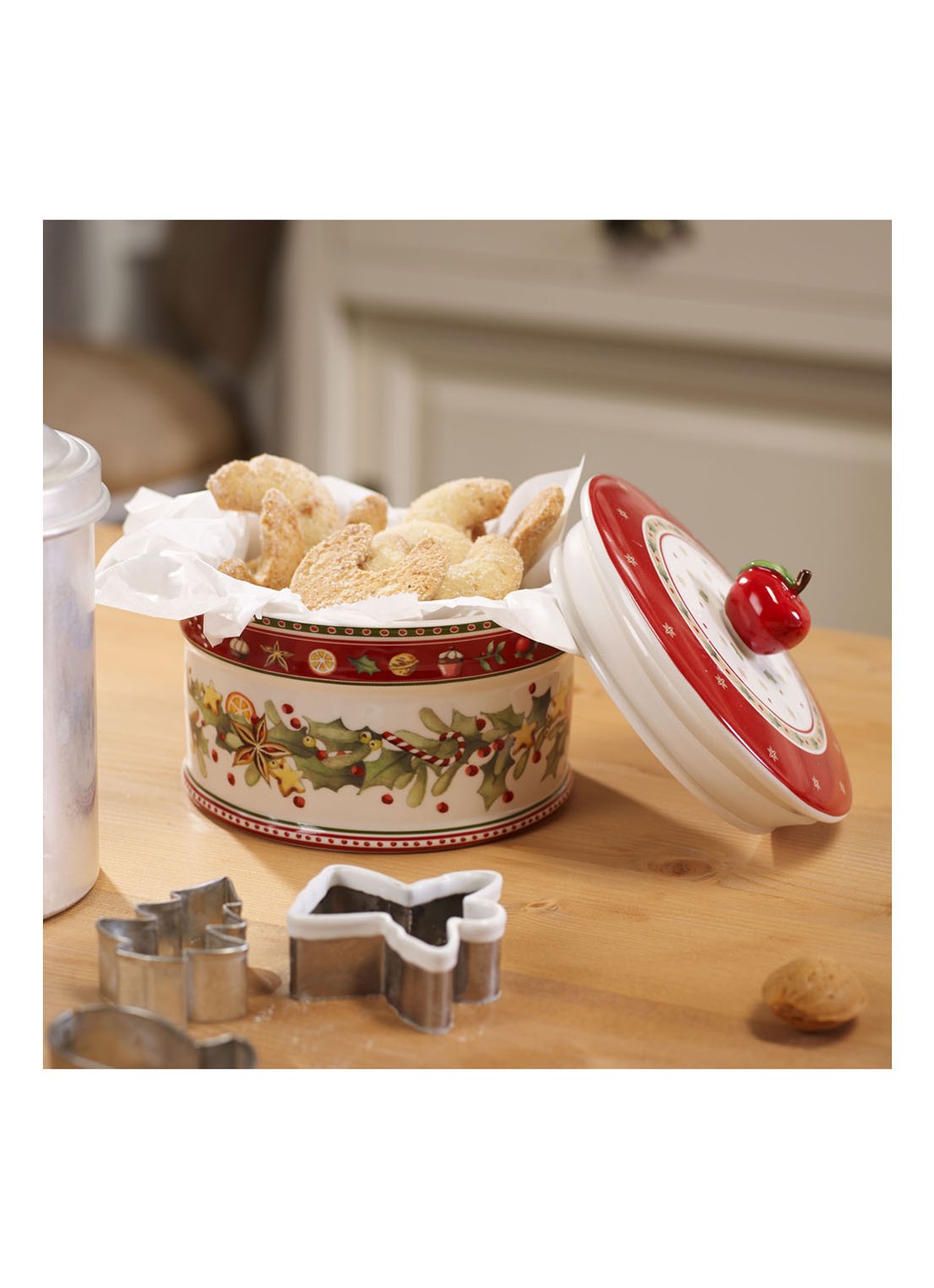Villeroy & Boch Winter Bakery Delight Kerst snoeppot 13,5 cm - detail 6 steenrood