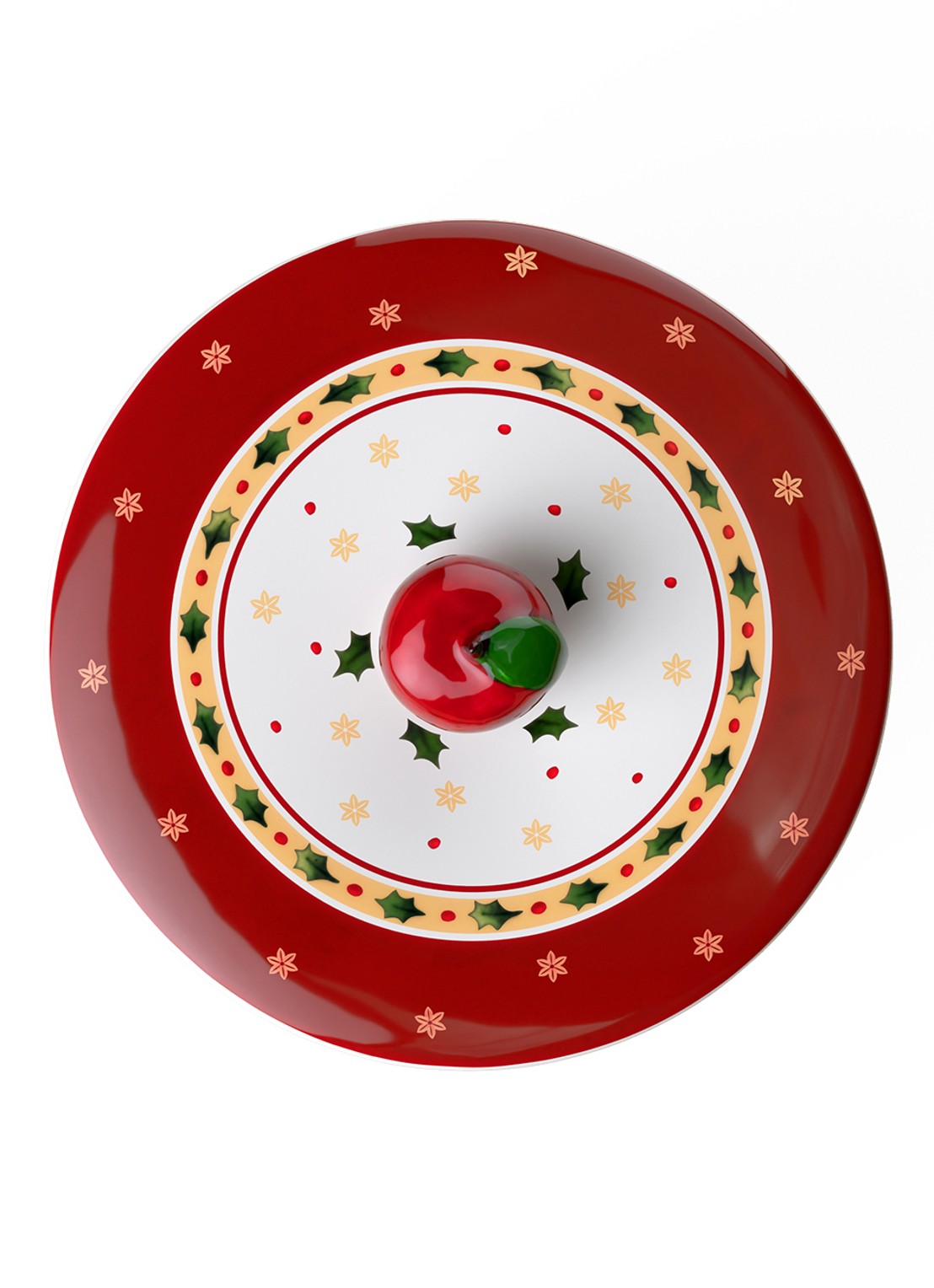 Villeroy & Boch Winter Bakery Delight Kerst snoeppot 13,5 cm - voorkant 3 steenrood