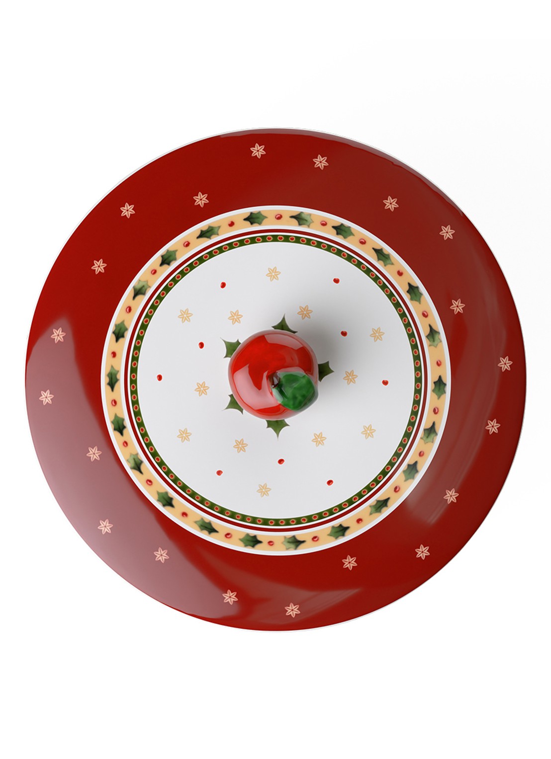 Villeroy & Boch Winter Bakery Delight Kerst snoeppot 17 cm - voorkant 2 steenrood