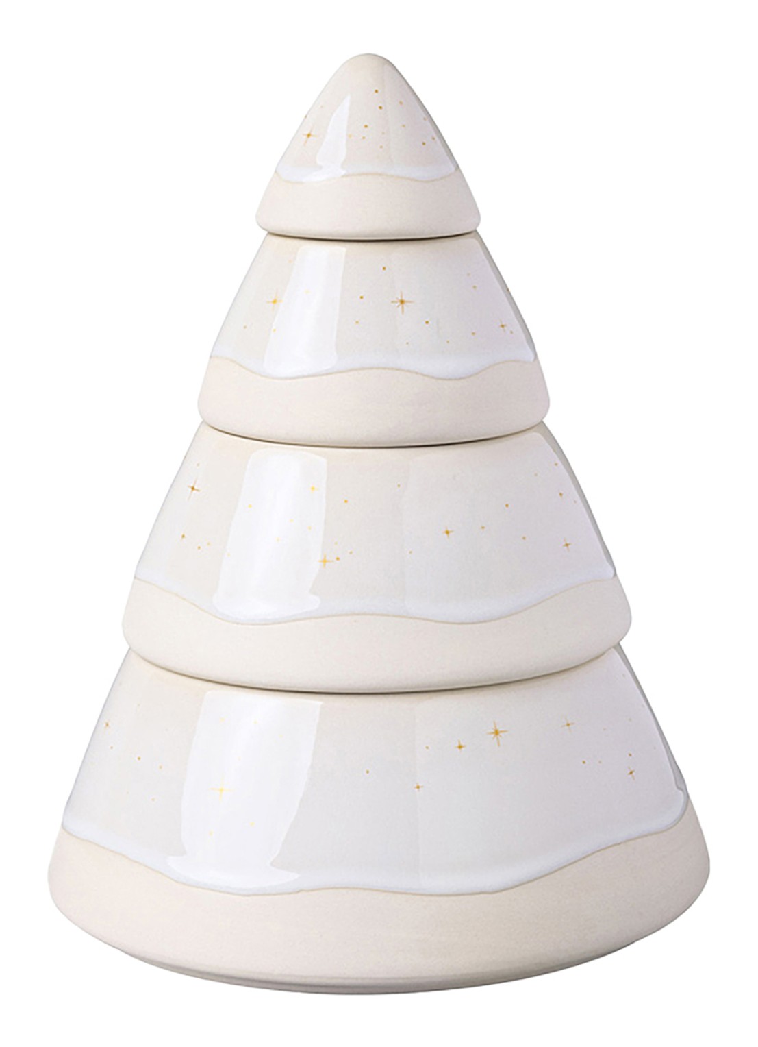 Villeroy & Boch Winter Glow Boom opbergdoos - voorkant gebroken wit