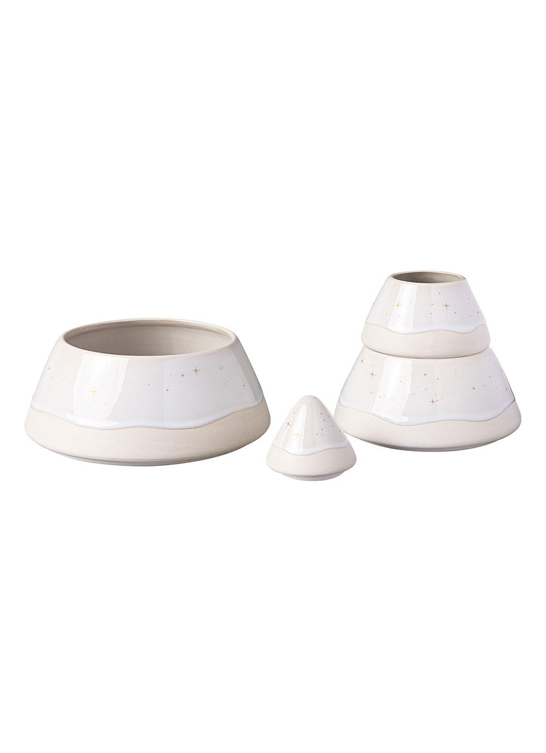 Villeroy & Boch Winter Glow Boom opbergdoos - voorkant 2 gebroken wit