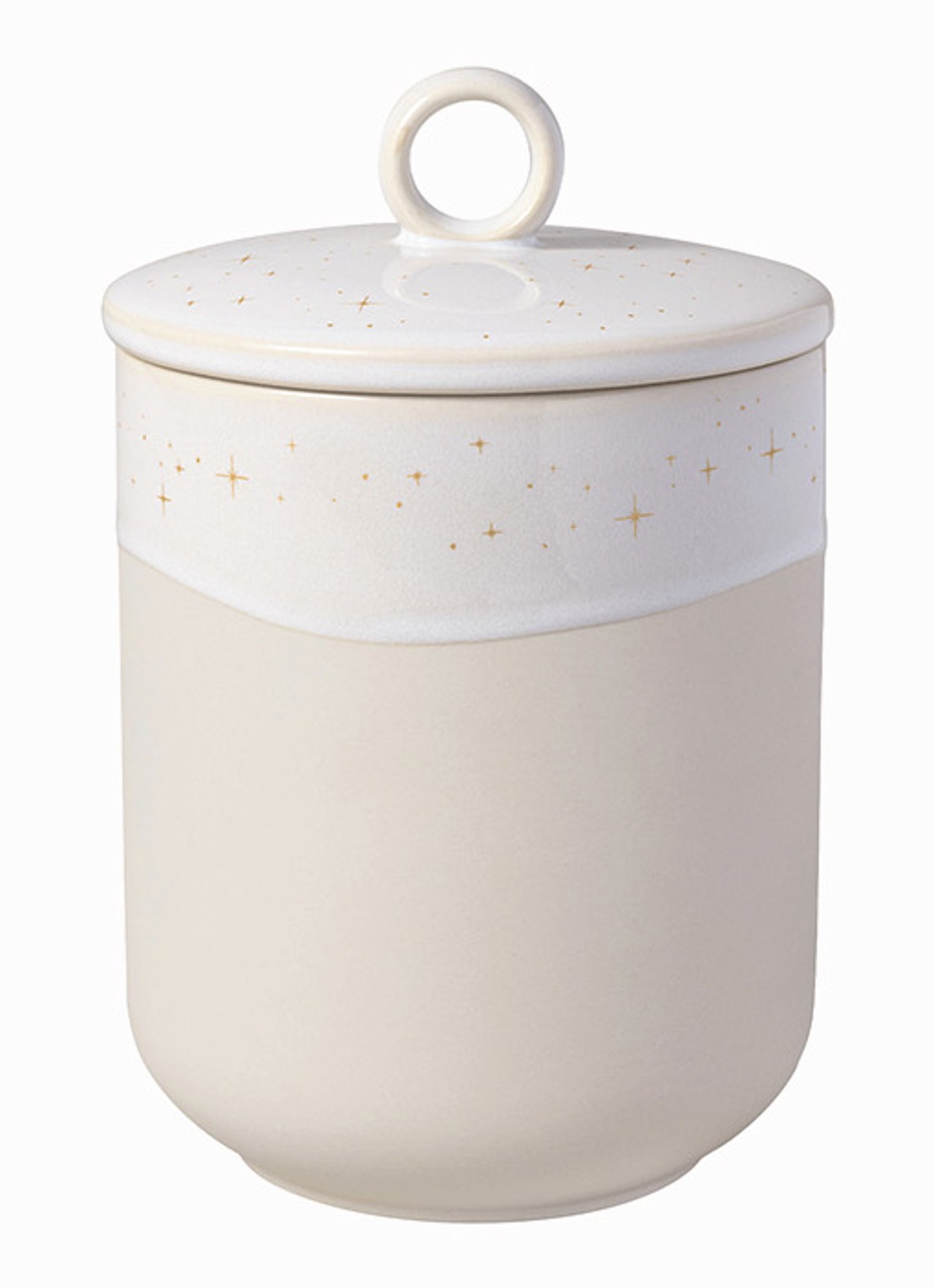 Villeroy & Boch Winter Glow opbergpot ø12 x 18,5 cm  - voorkant beige