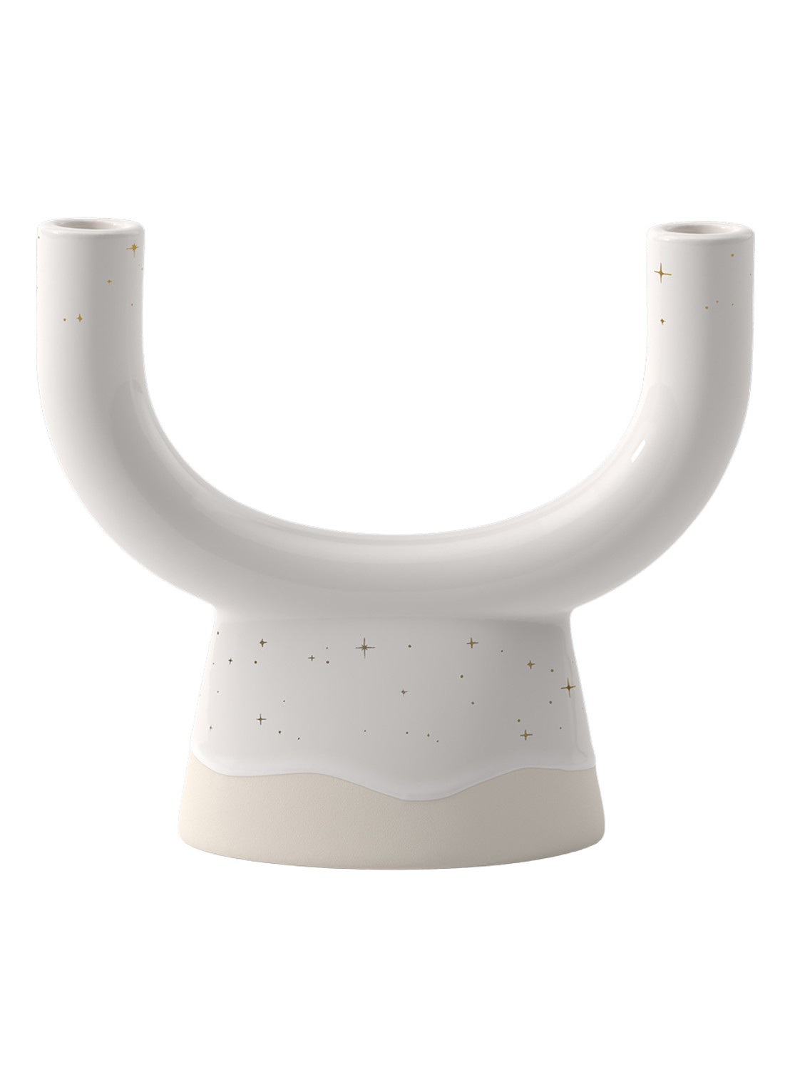 Villeroy & Boch Winter Glow U-vorm kaarshouder 20,5 cm - voorkant gebroken wit